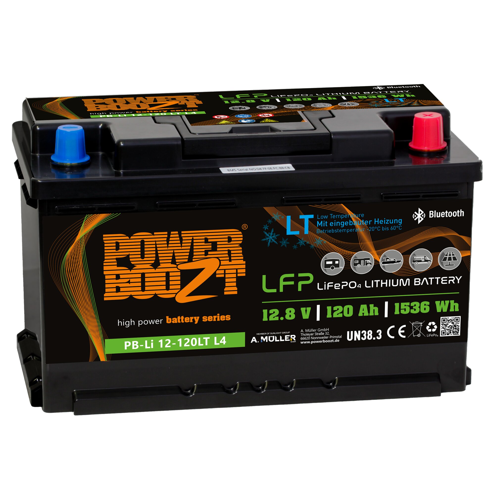 Powerboozt Lithium Cold Weather Battery, 120 Ah