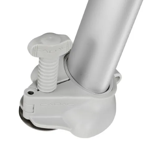 Weißer Beinadapter Leg Leveller für Grillo Chef mit verstellbarer Gewindespindel und rundem Standfuß