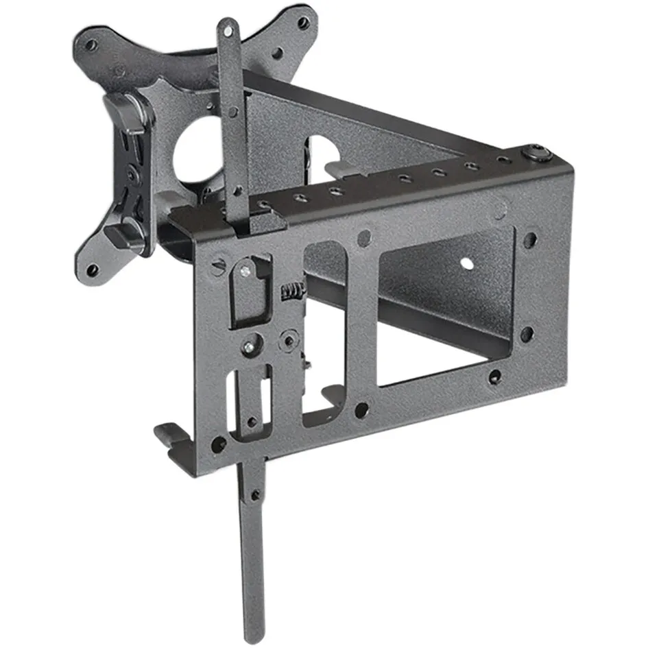 Schwarze Metall-Wandhalterung Sky Basic mit schwenkbarem Monitorarm, VESA-Lochplatten und 12,2 cm Wandabstand