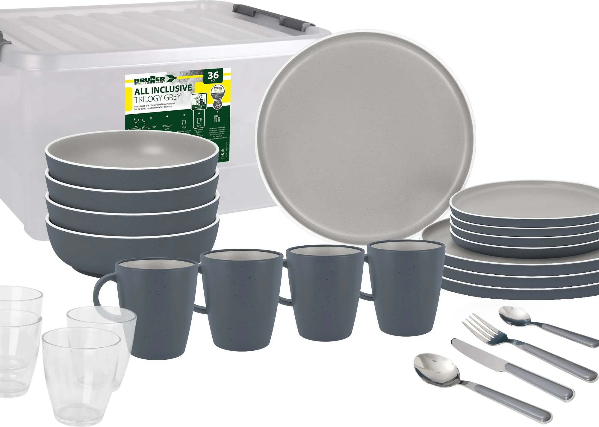 Trilogy Dark Tableware Set, 12 pcs