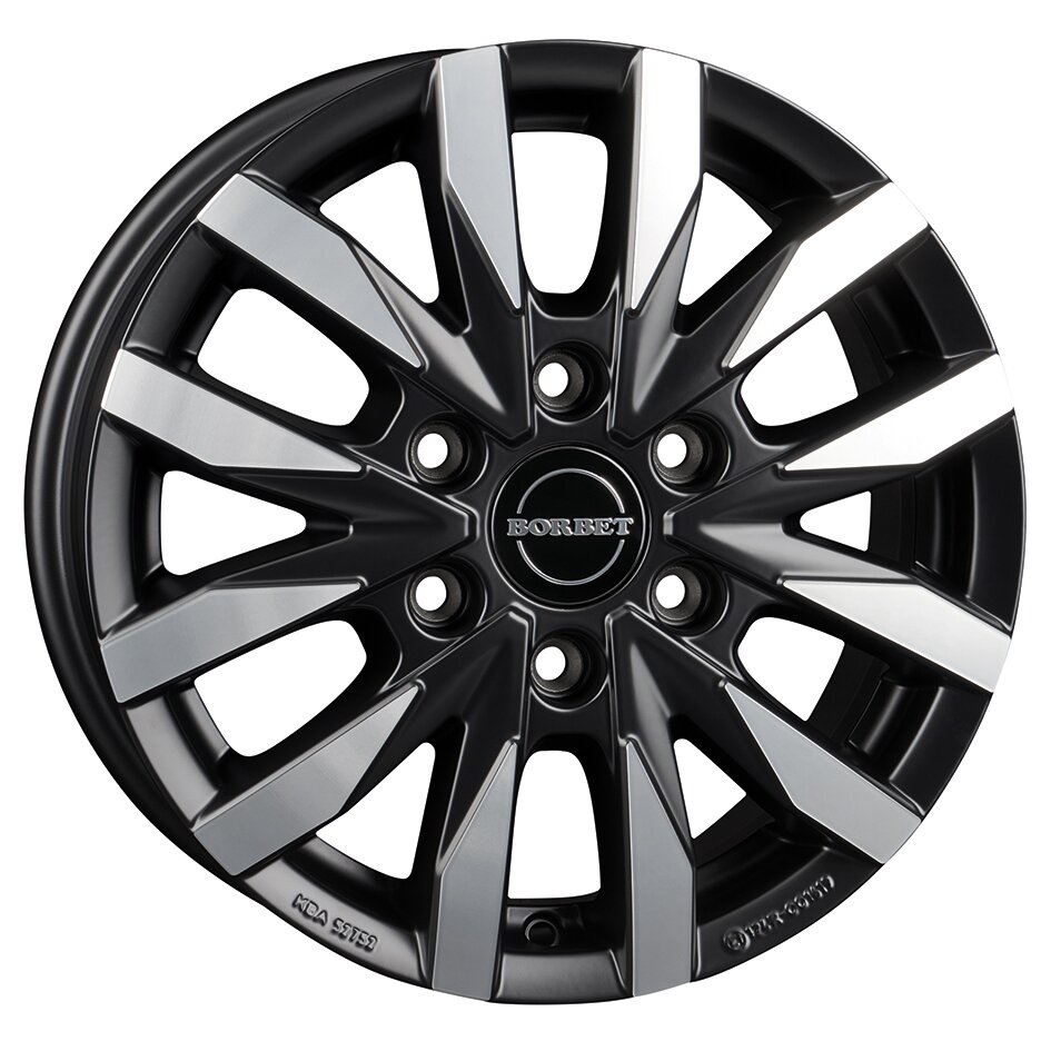 Aluminium Wheel Rim CW6 for MB Sprinter built since 2006/04 with front/rear drive, black polished matt, 6.5 x 16"