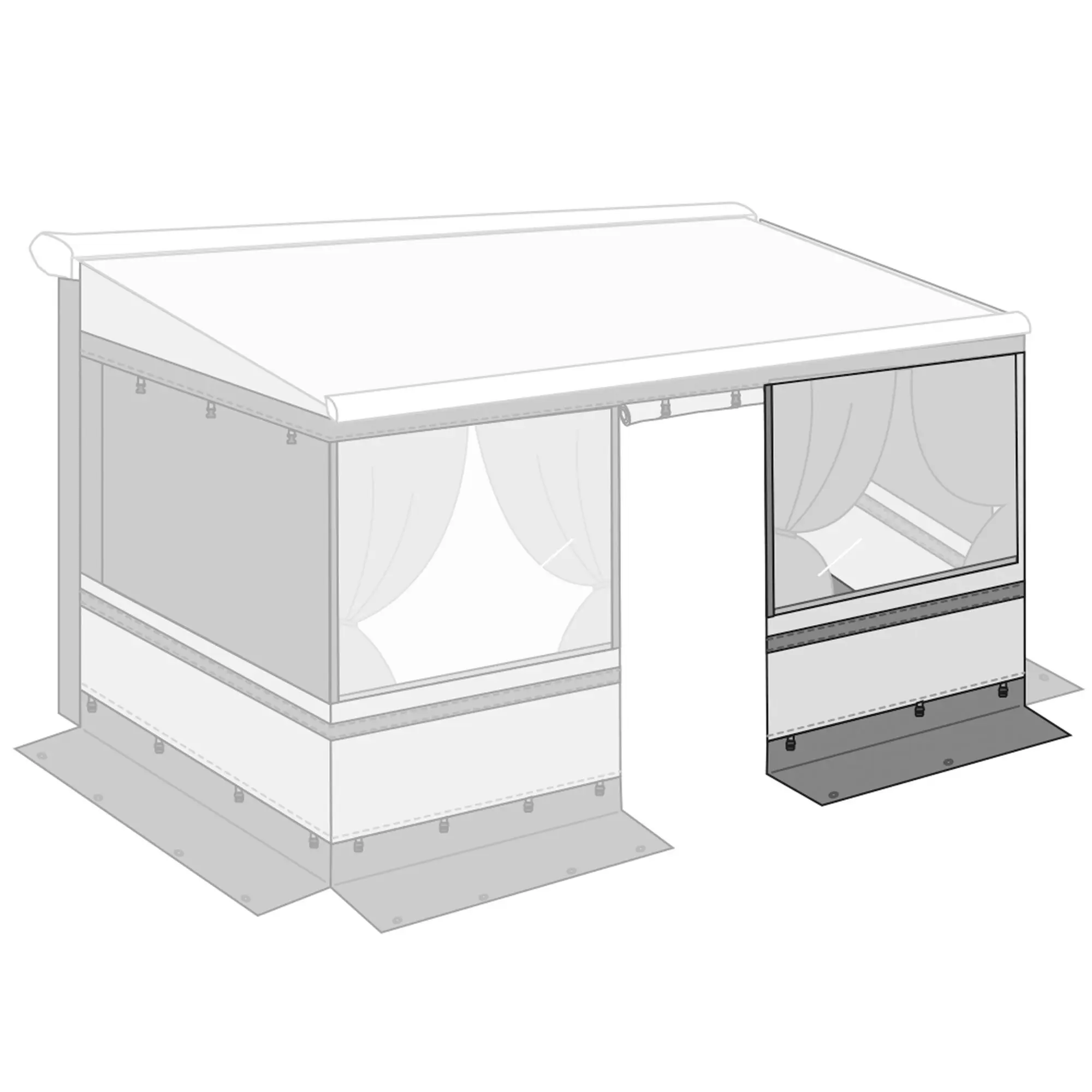 Privacy Room Light Frontpanele – Frontwanderweiterung, 150 cm