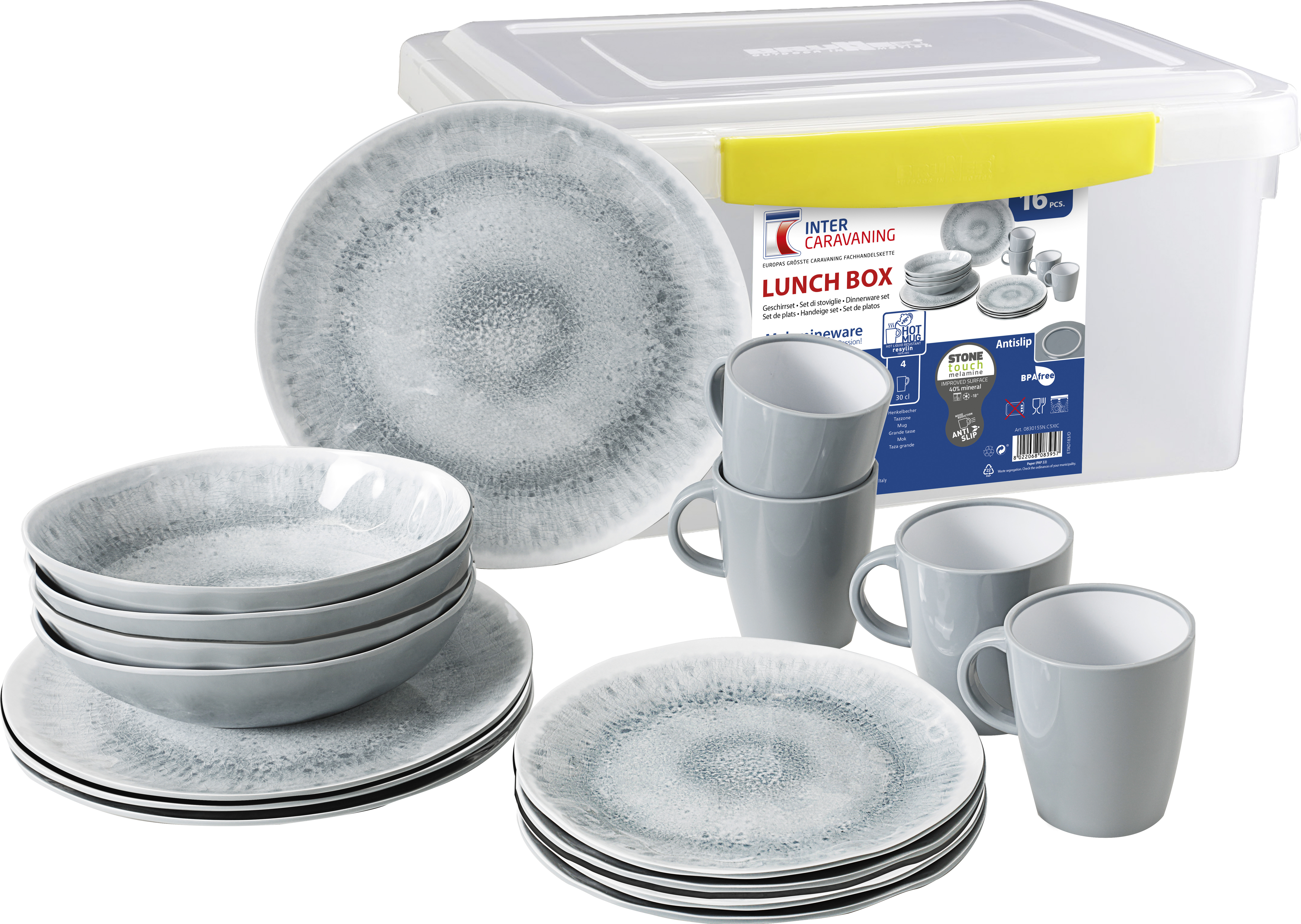 Melamin Geschirr Set „Pearl“, 16-tlg.