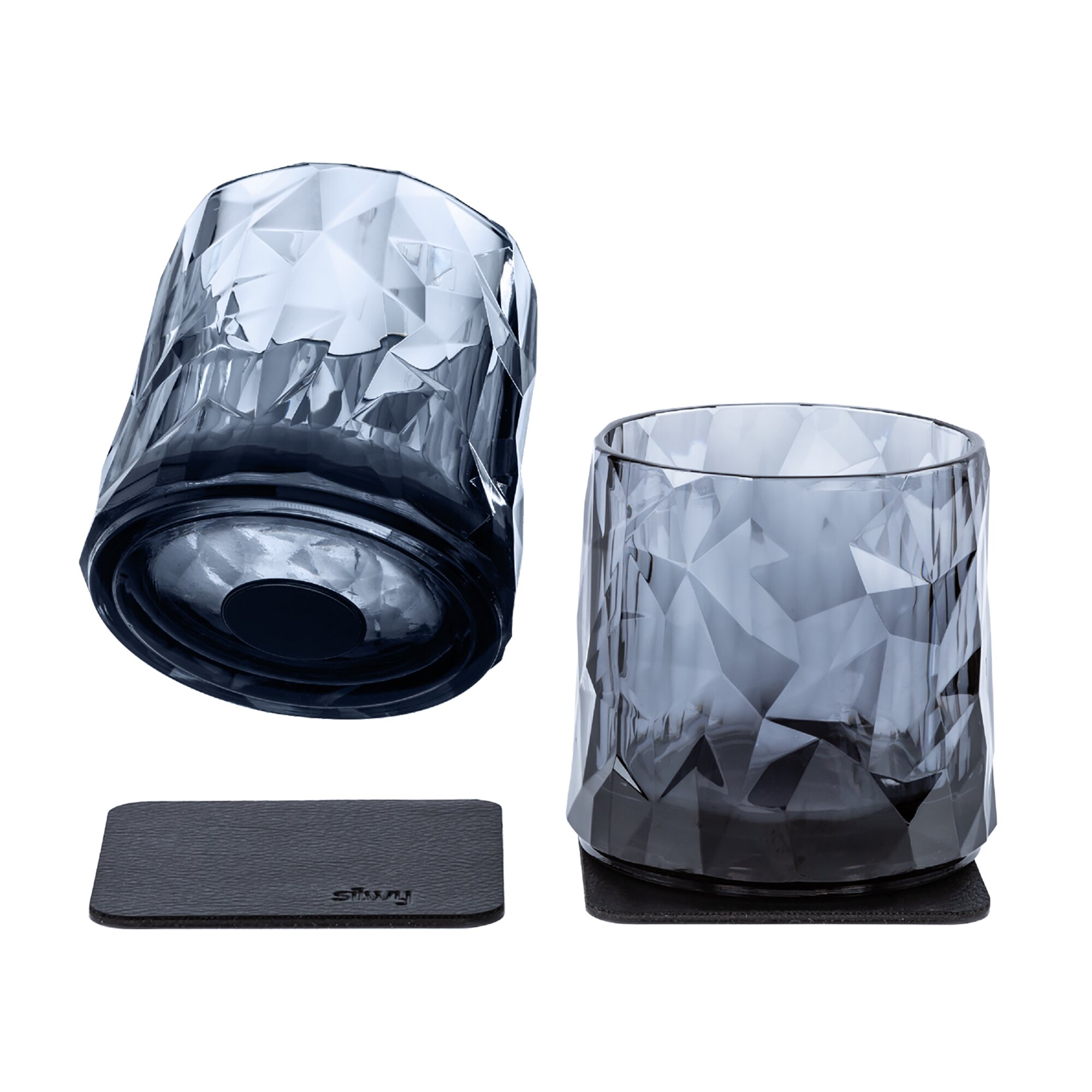 Magnetic Plastic Glasses Grey, Whisky