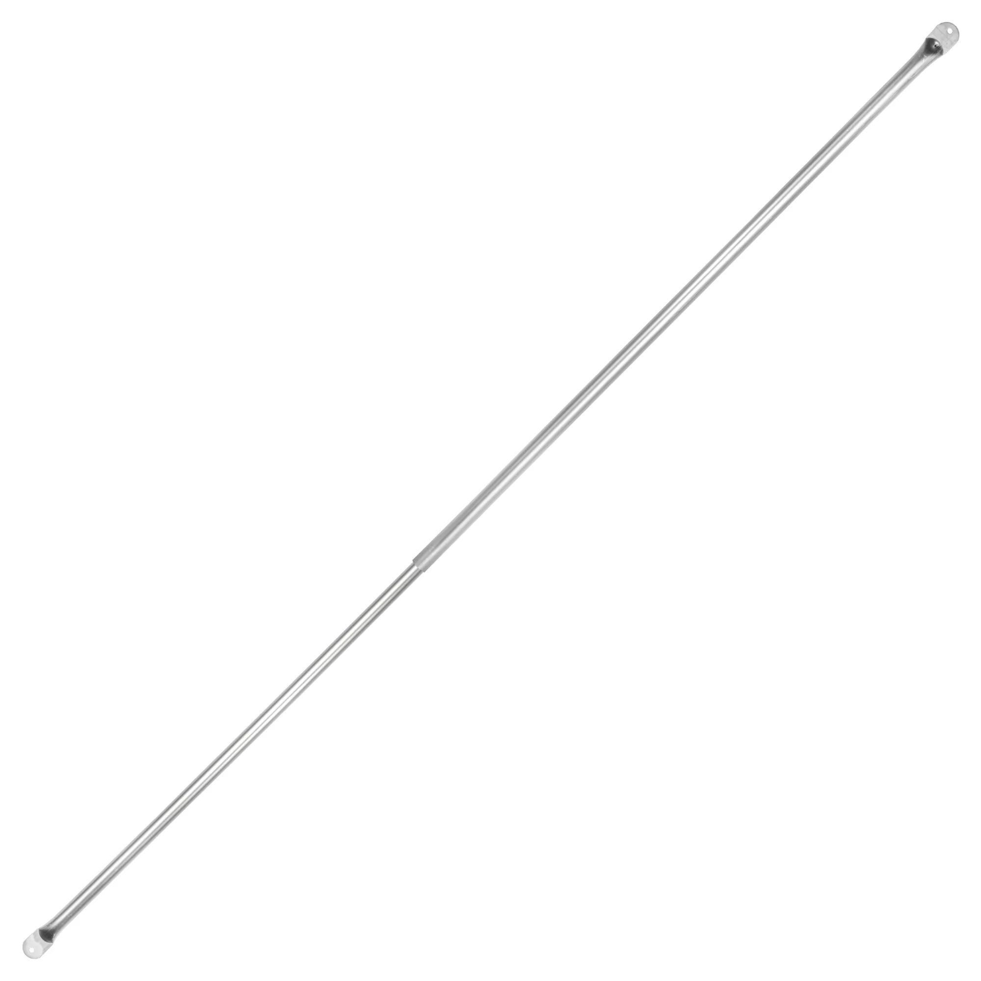 Silberne Vordachstange aus Metall, 360 cm lang, mit Befestigungsösen an beiden Enden und Mittelstück 
