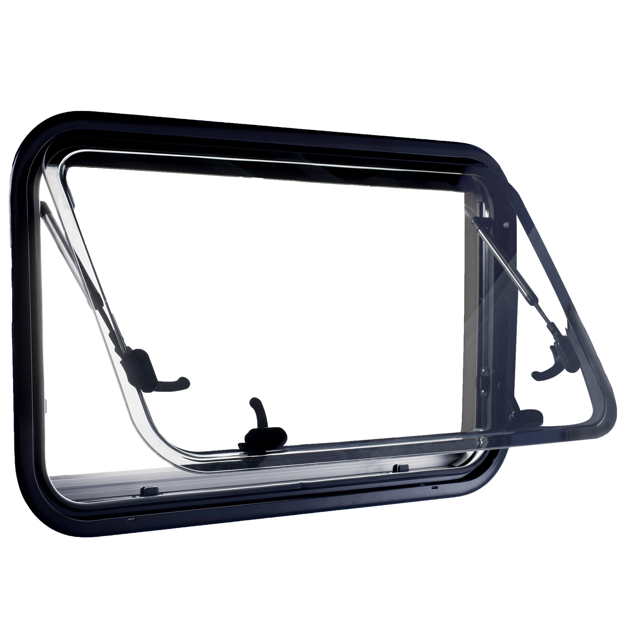 Hinged Window Bent Black, 818 x 315 mm