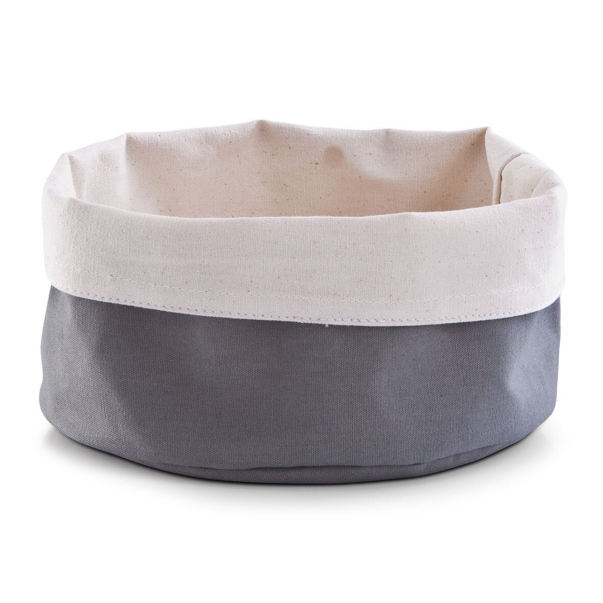 Brotbeutel rund, 20 cm anthrazit, cremeweiß