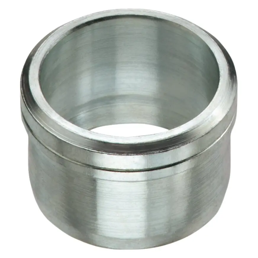 Schneidring DL 18 aus gehärtetem verzinktem Metall, silberner zylindrischer Ring mit glatter Außenfläche und Innenhohlraum