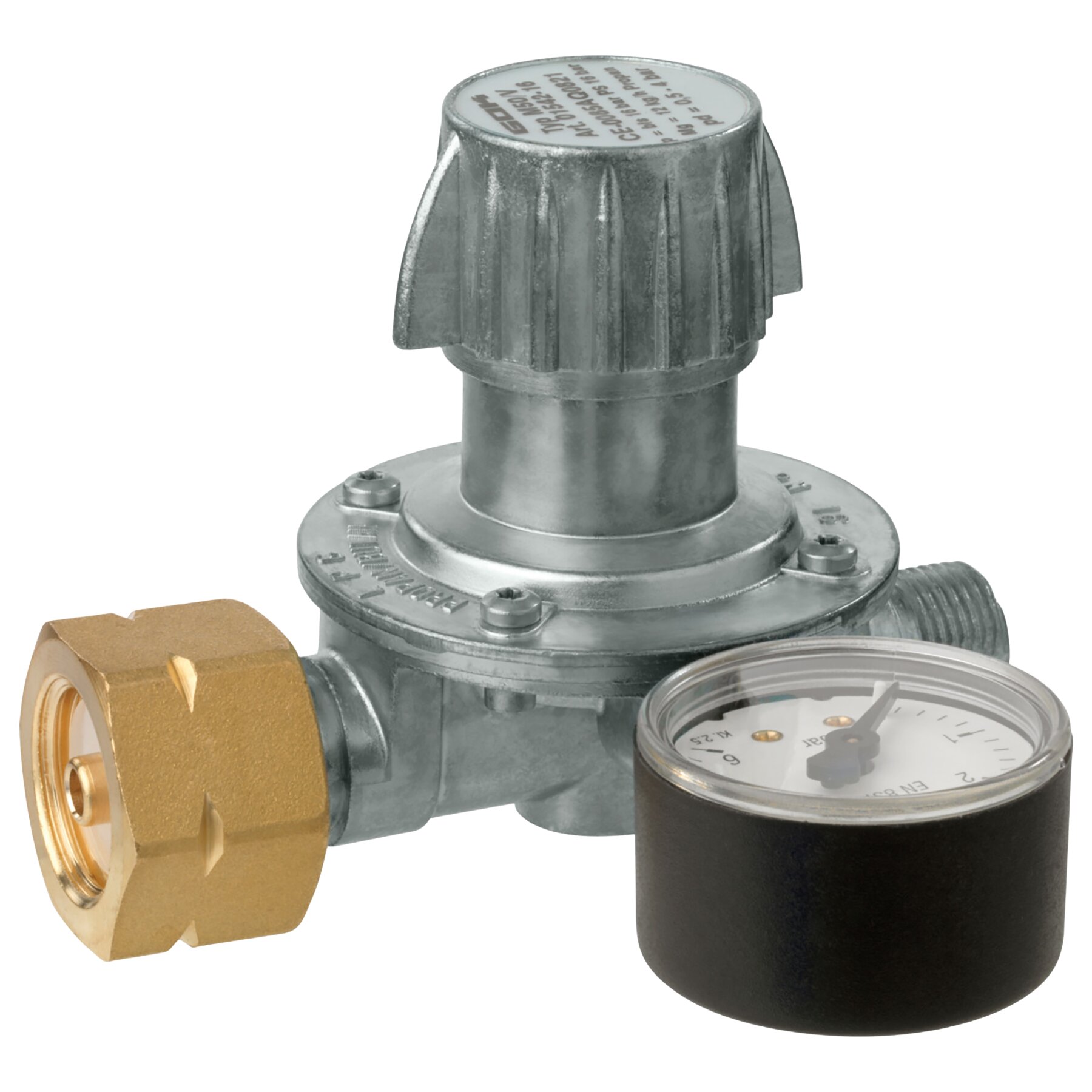 GOK Gasregler M50-V, 12 kg/h, 0,5 – 4 bar Komb.A x G3/8LH-KN Man.