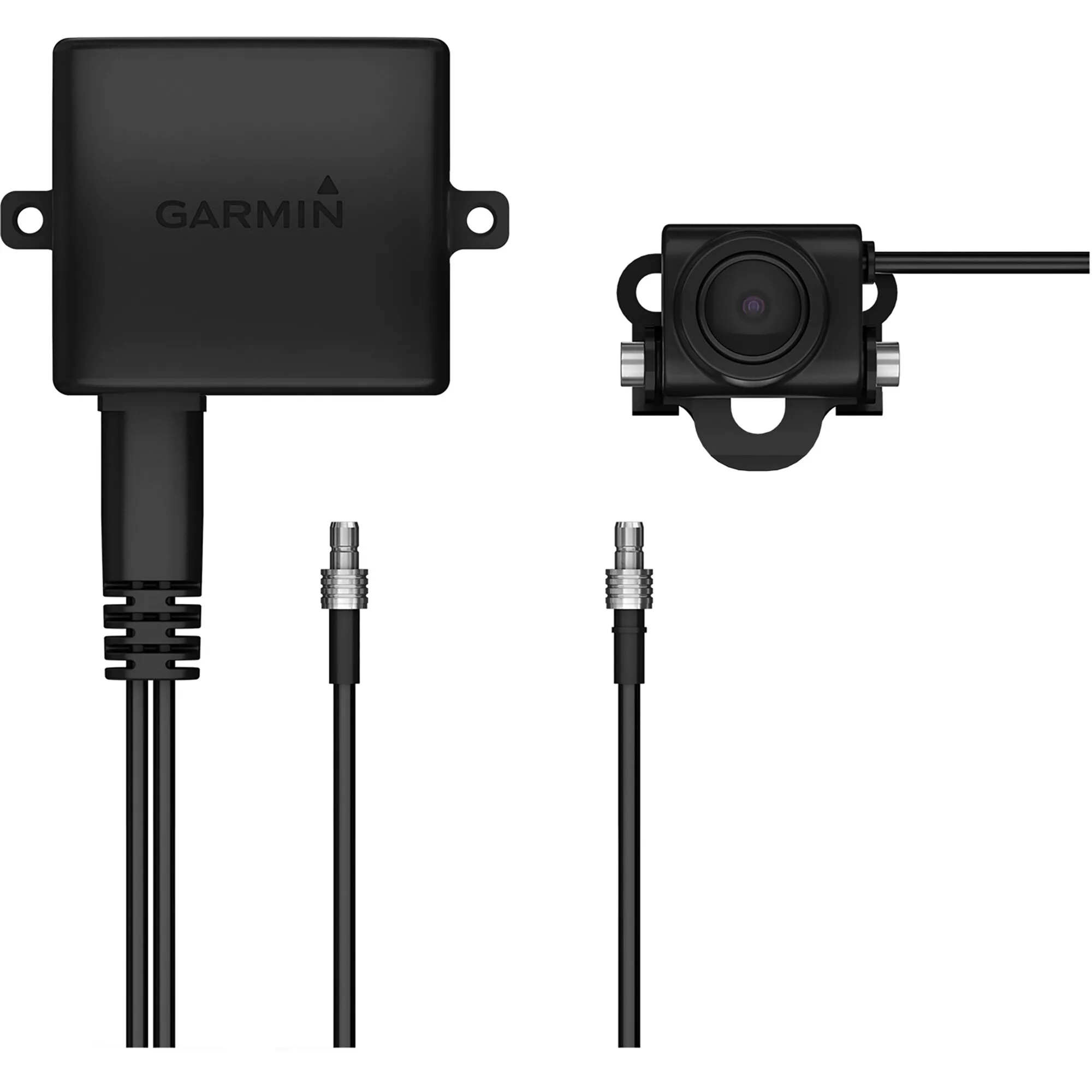 Garmin BC 50 Rückfahrkamera in Schwarz mit separatem Steuergerät, Objektiv, Halterungen und Anschlusskabeln