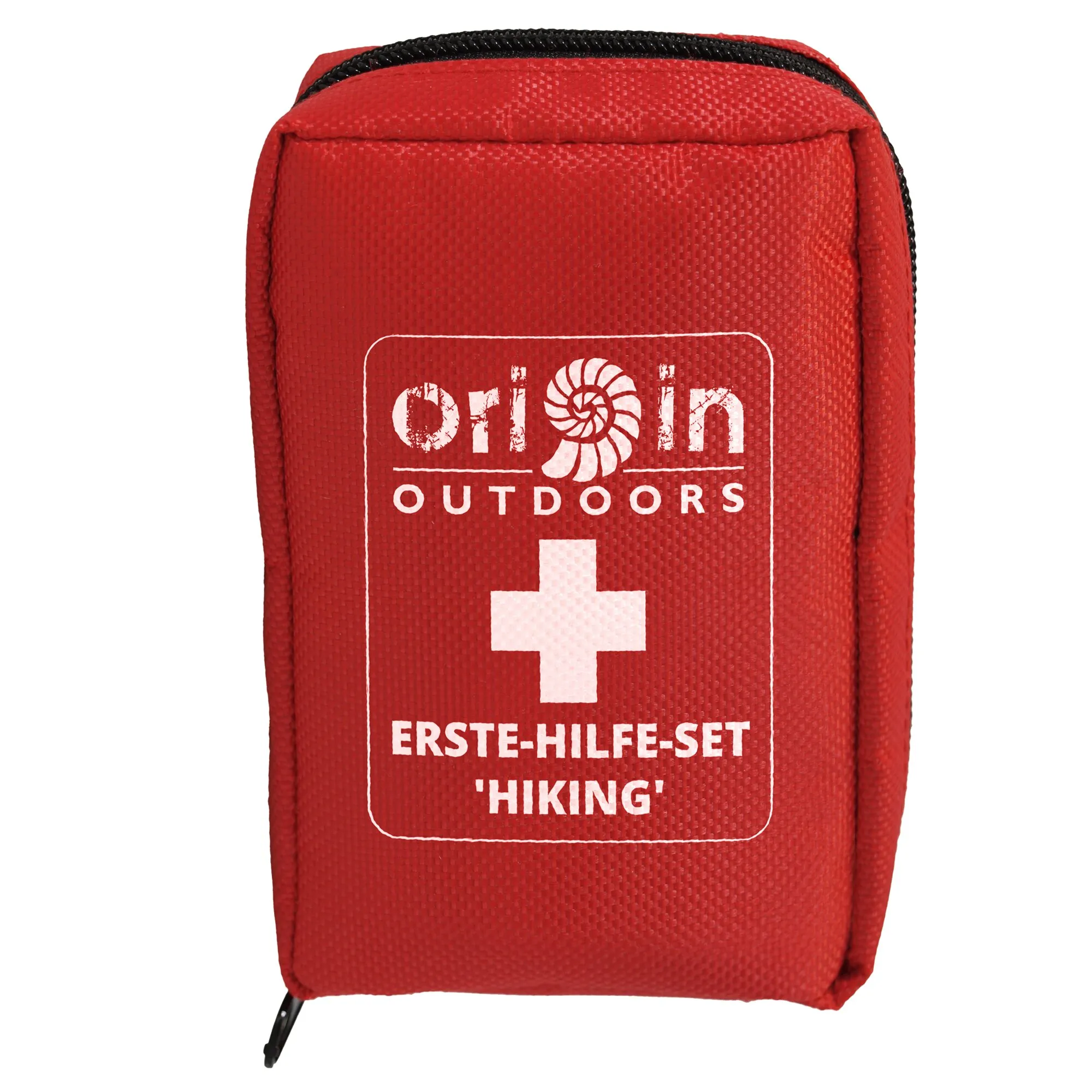 Rotes Erste-Hilfe-Set Hiking von Tatonka Outdoors mit schwarzem Reißverschluss und weißem Kreuz-Aufdruck