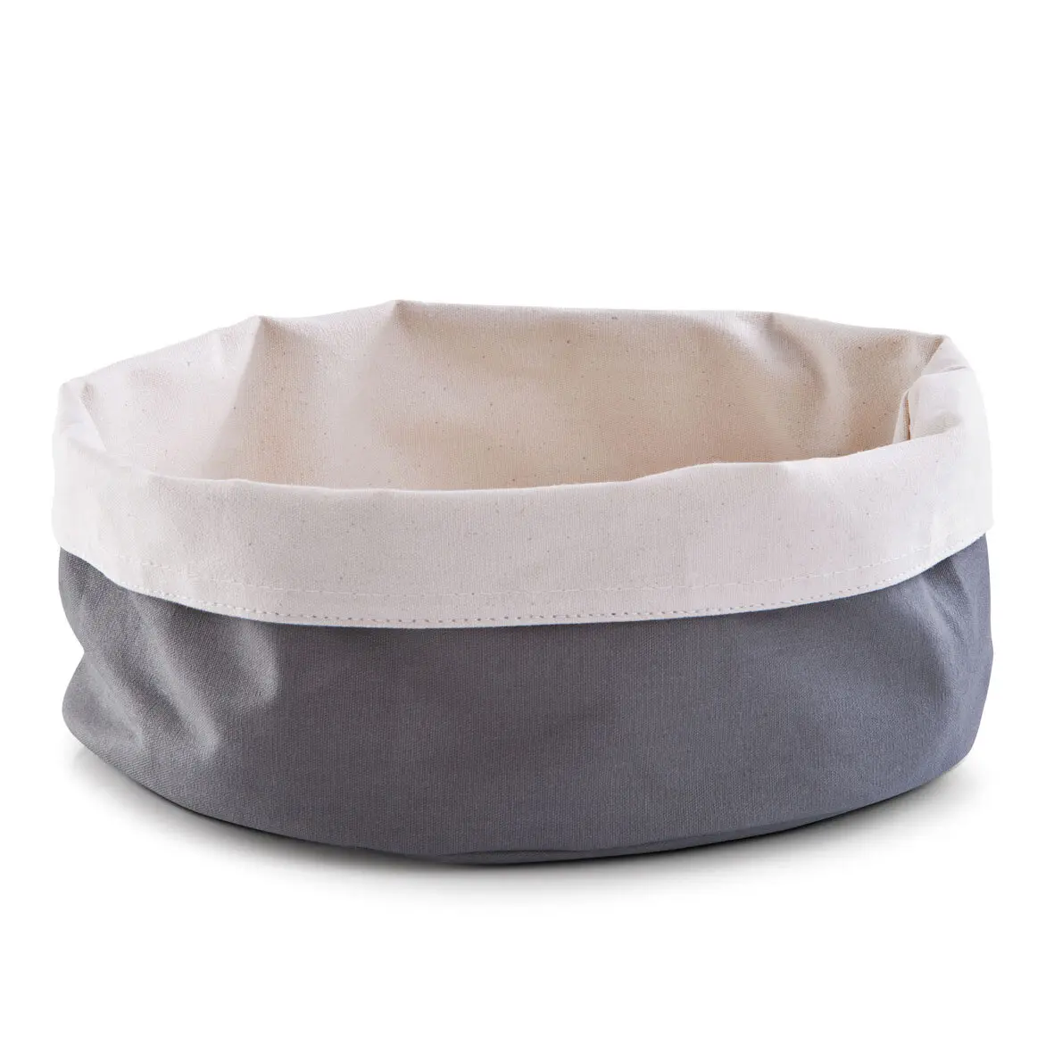 Brotbeutel rund, 25 cm anthrazit, cremeweiß