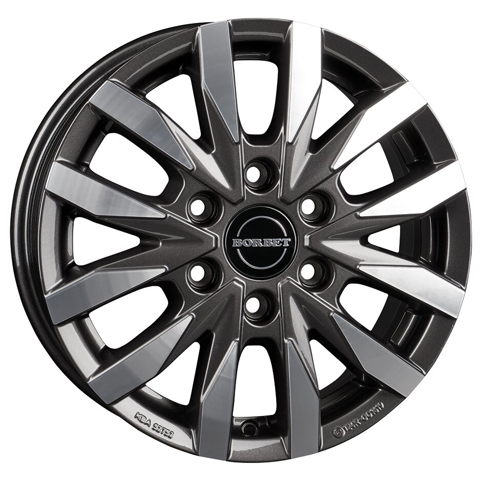 Aluminium Wheel Rim CW6 for MB Sprinter built since 2006/04 with Four-Wheel Drive, mistral anthracite polished glossy, 6.5 x 16"