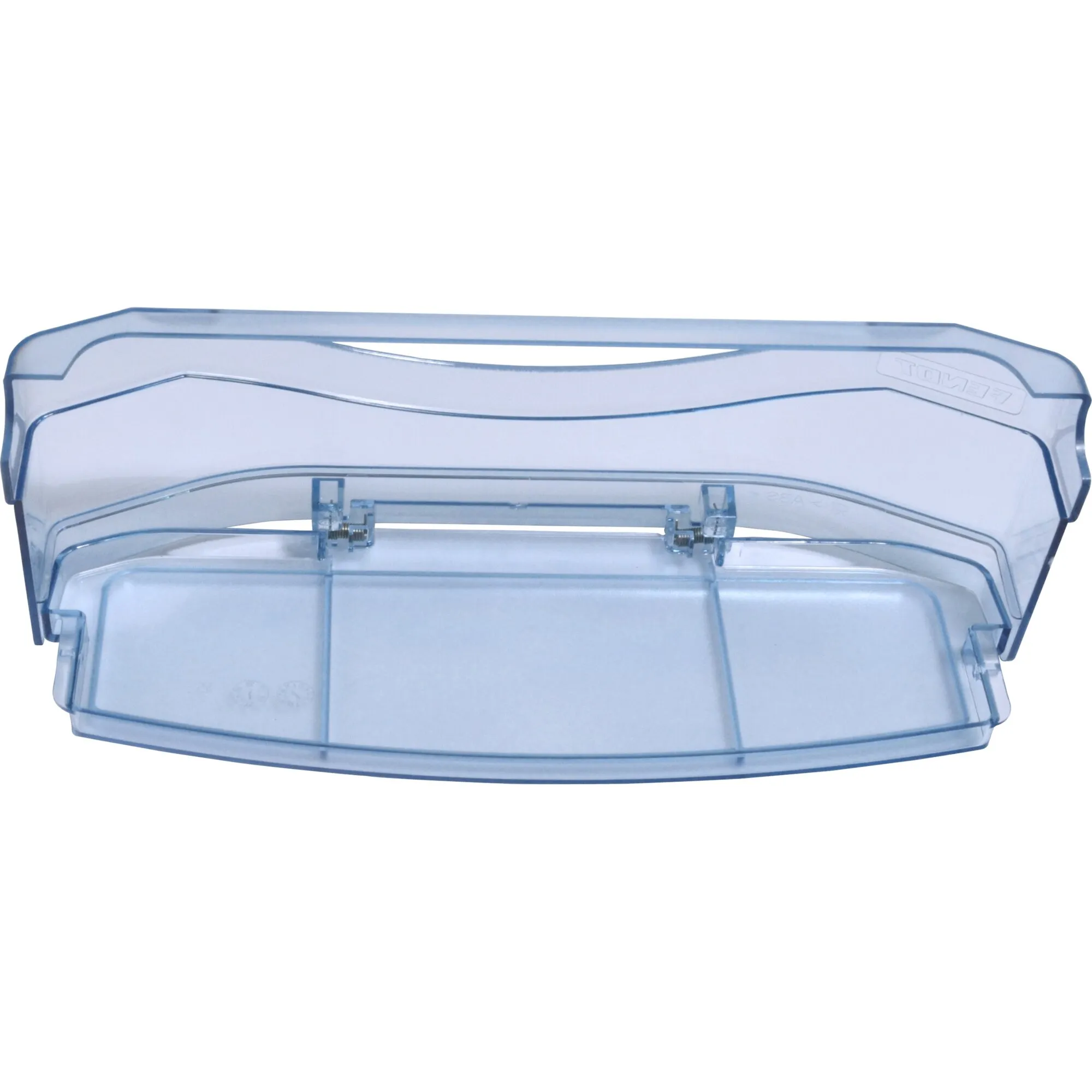 Transparente blaue Türfach-Klappe mit Scharnieren für Dometic-Kühlschrank RML 8230 in Fendt-Ausführung