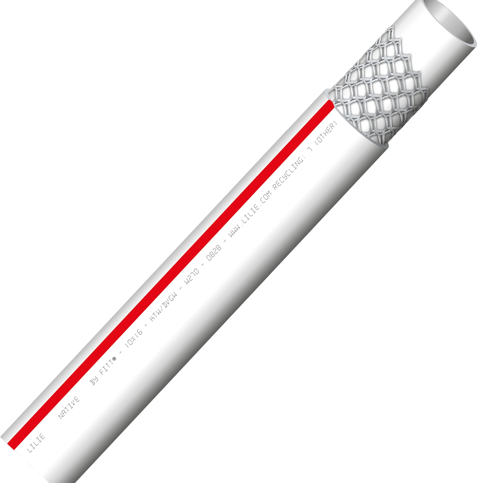 Trinkwasserschlauch WeißGELB warm, 19 x 25,7 mm, 25 m