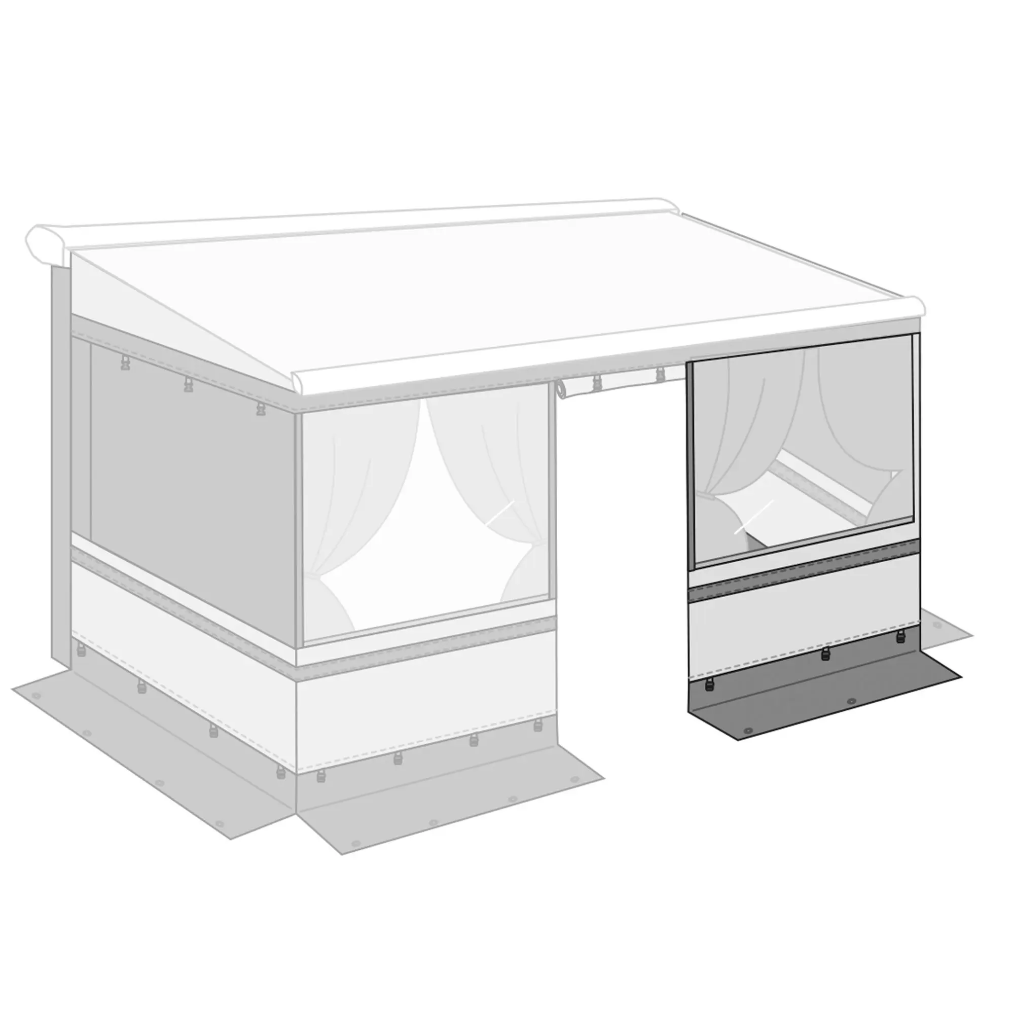 Privacy Room Light Frontpanele – Frontwanderweiterung, 125 cm