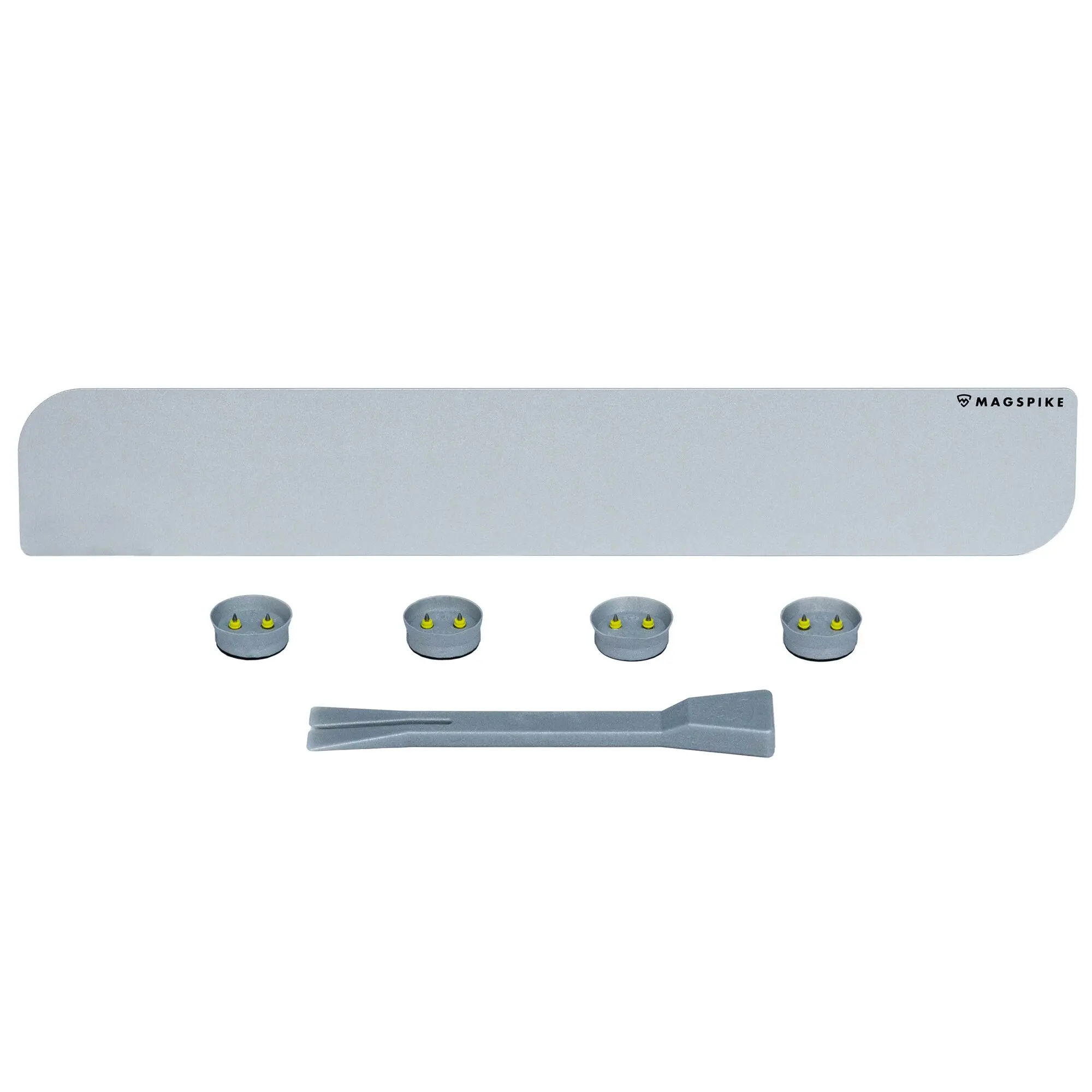 Base Plate with Magnet MagSpike Set L without Hooks, silver
