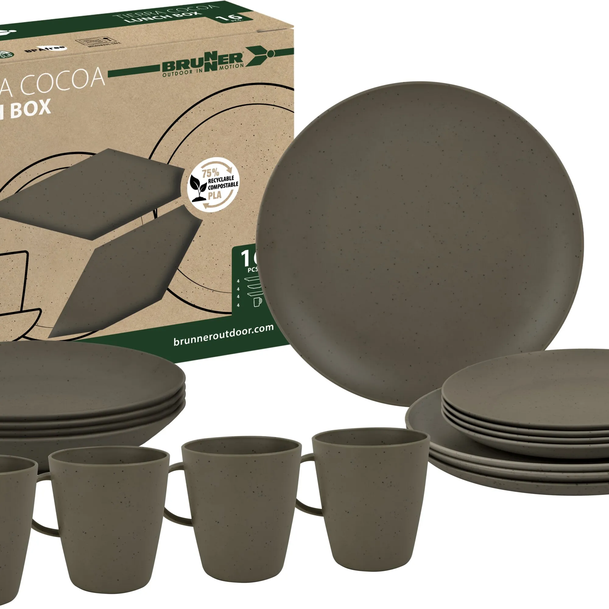 Tierra Cocoa Tableware Set, 16 pcs