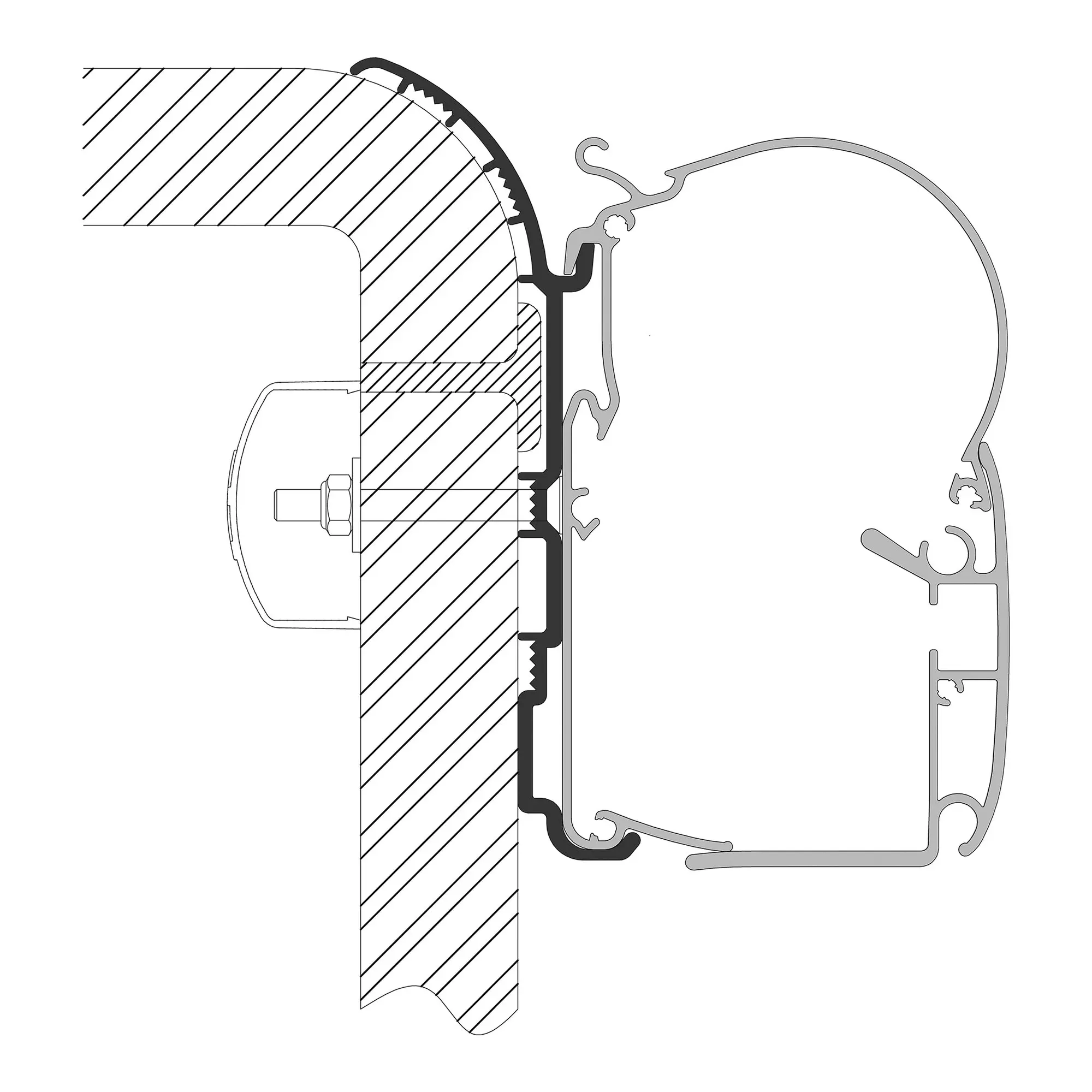 Adapter für Bürstner zu Markisen Dometic Serie 1, 3 m