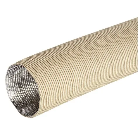 Flexibles beiges Lüftungsrohr VR 80 mit spiralförmiger Struktur und sichtbarer metallischer Innenauskleidung, 2,50 m lang