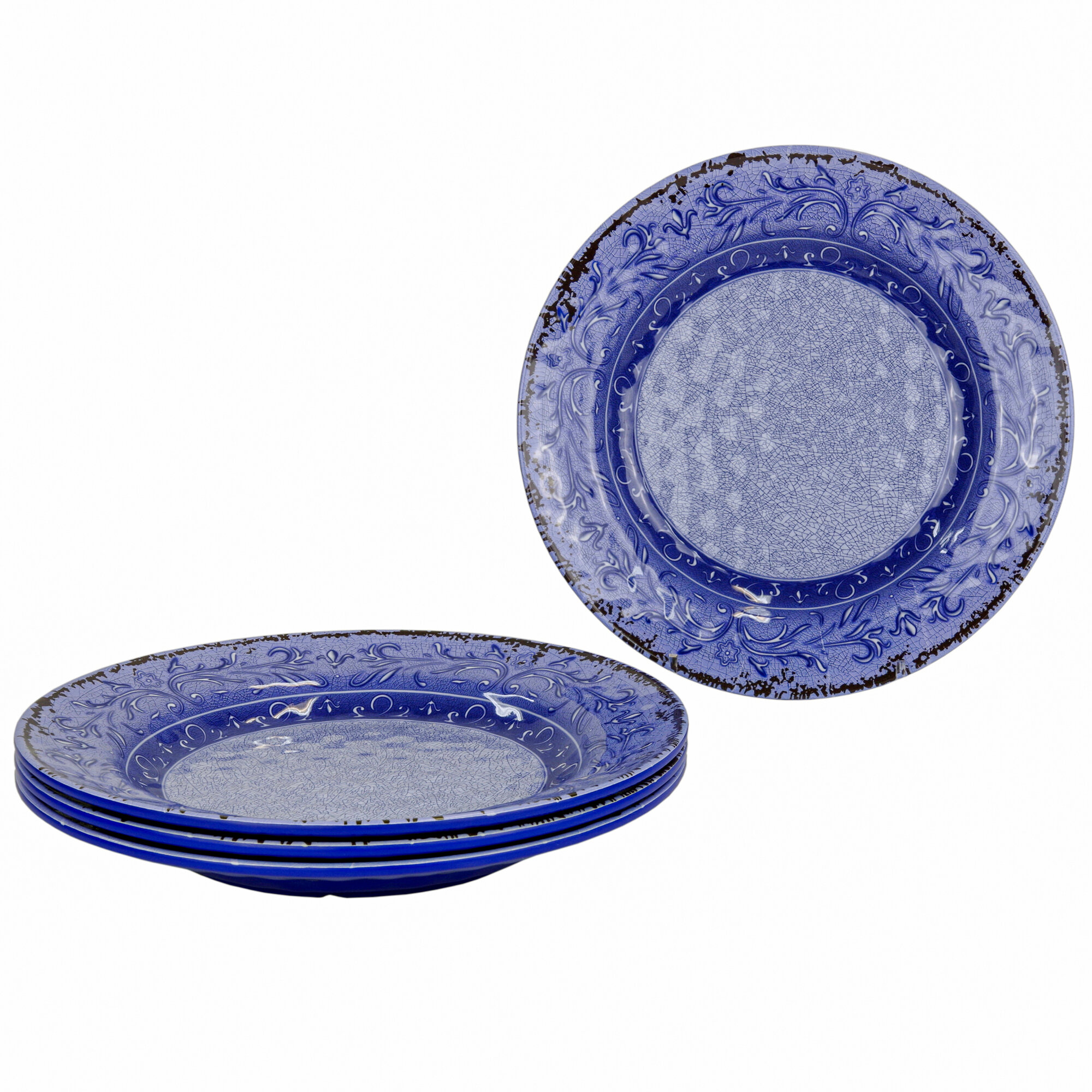 Gimex Suppenteller Stone Line, azurblau