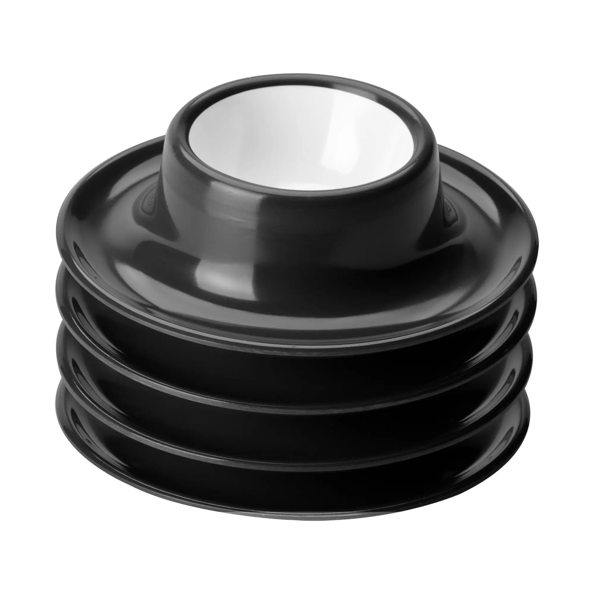 Eierbecher Solid Line, schwarz, 4er-Set