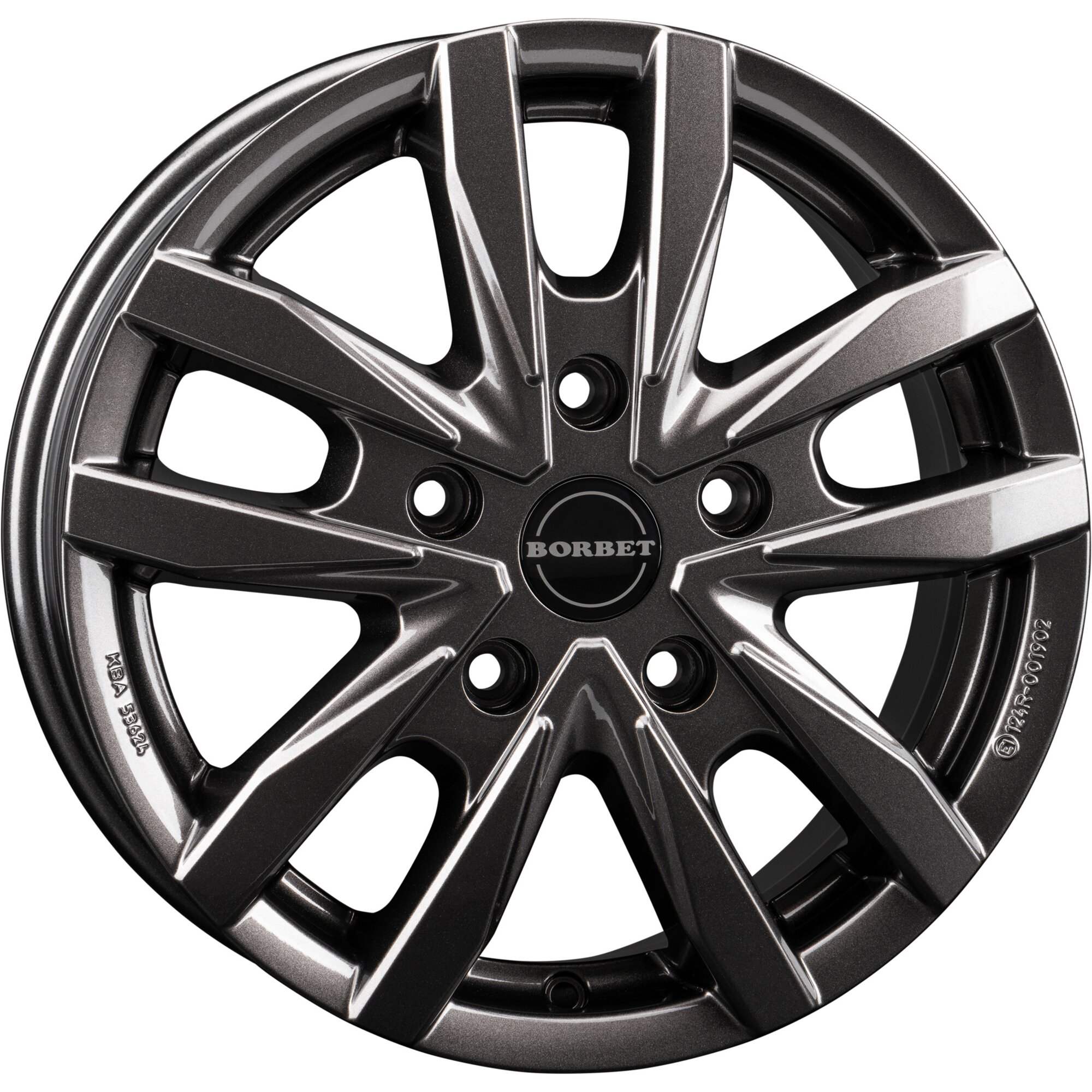 Aluminium Wheel Rim CW5 for Fiat Ducato, 1400 kg, mistral anthracite glossy, 6 x 16"