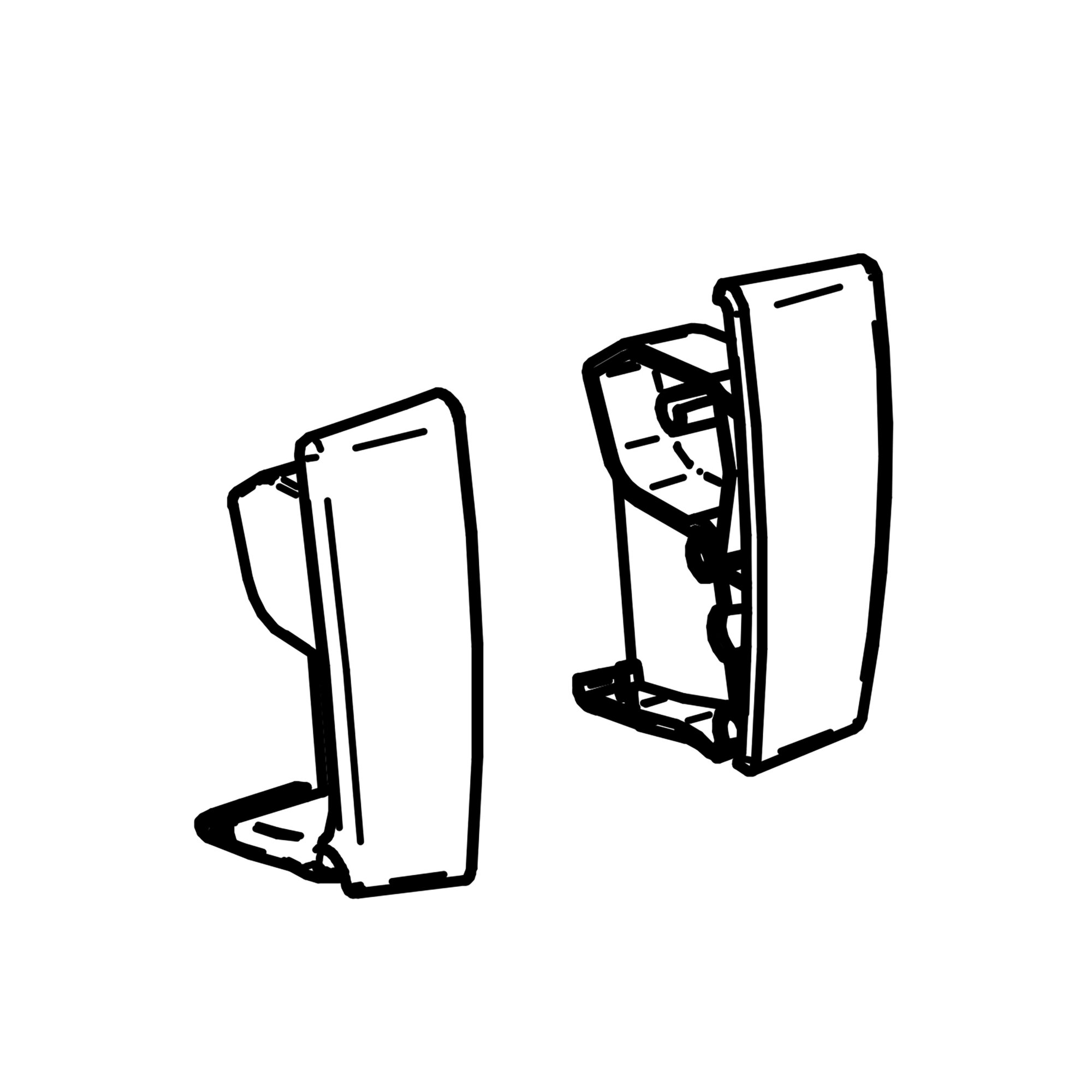 Front Panel End Caps Anodised Thule 4200, Set Left and Right