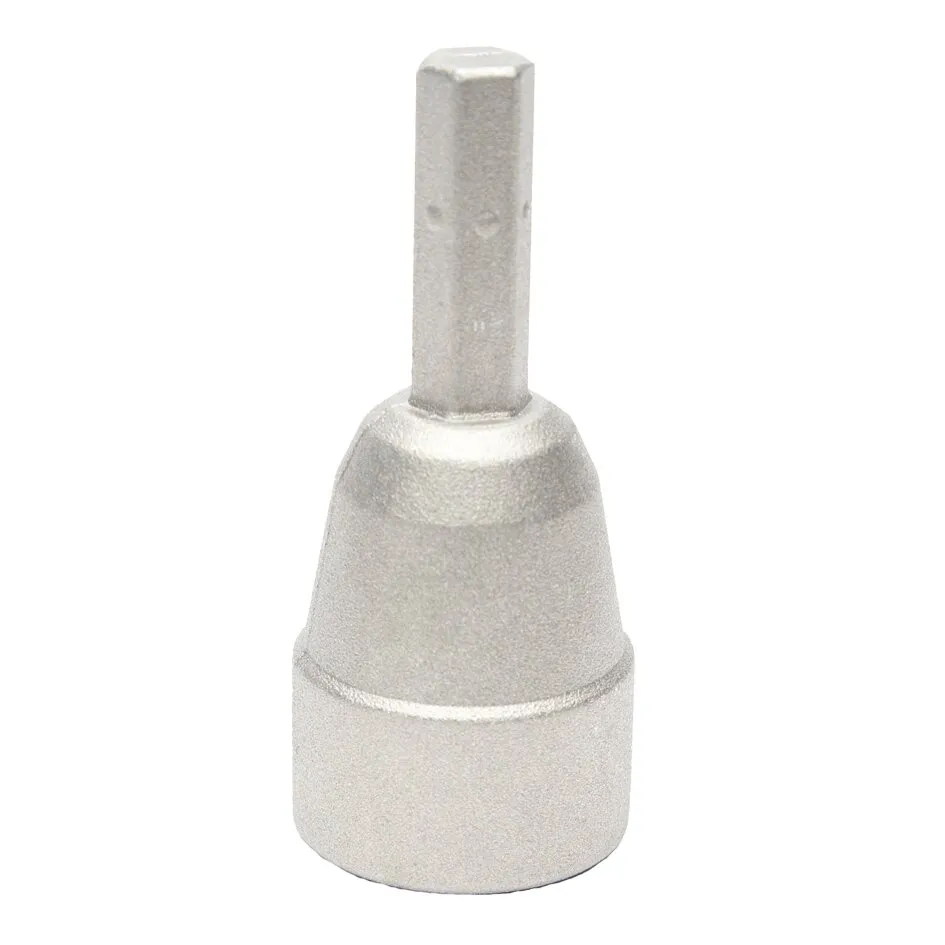 PP Adapter Tool aus silberfarbenem Metall mit zylindrischem Schaft, konischem Mittelteil und rundem Unterteil