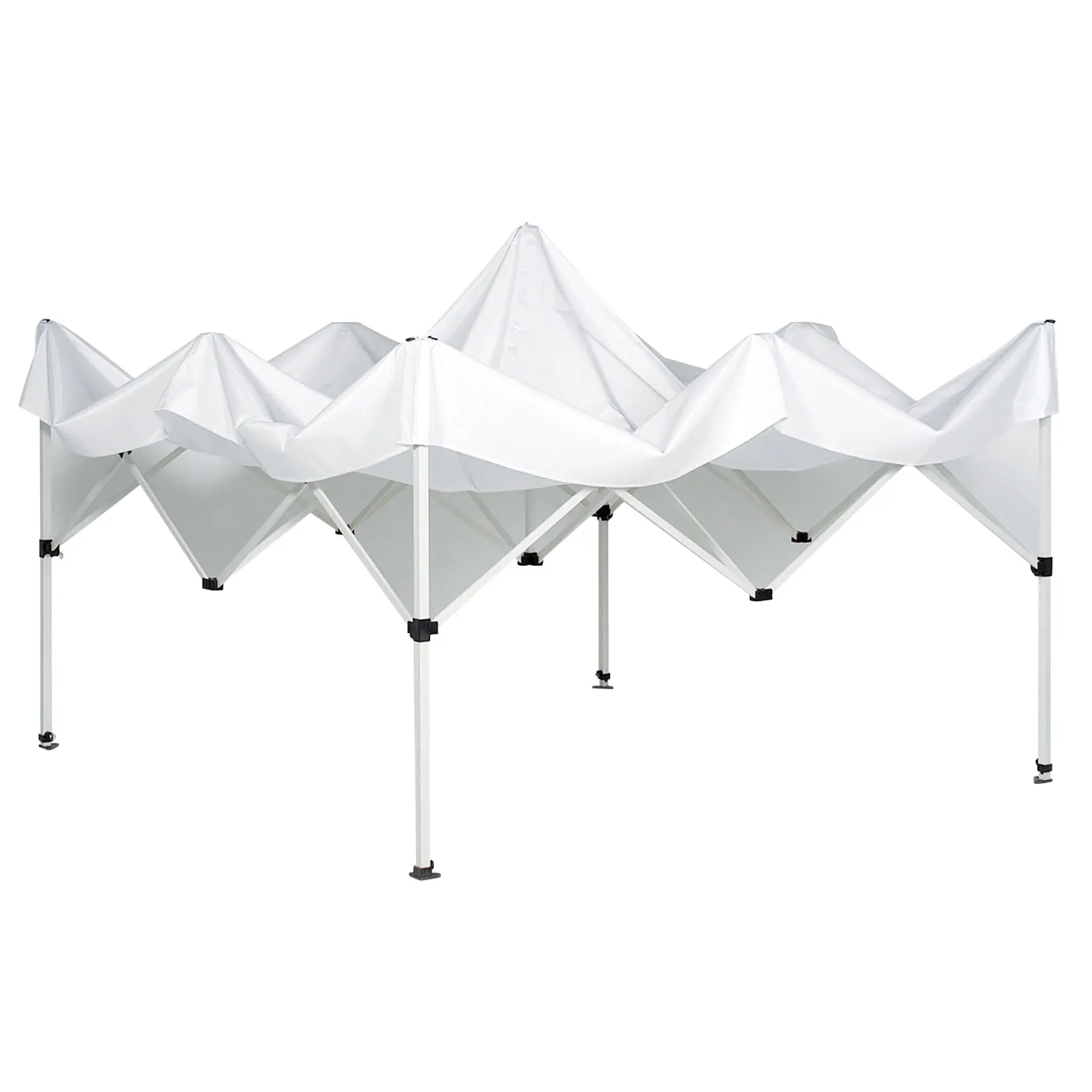 Weißer Faltpavillon Zebò Enjoy 2 mit 300 cm Seitenlänge, textilem Dach, Klappgestänge und sechs Standbeinen