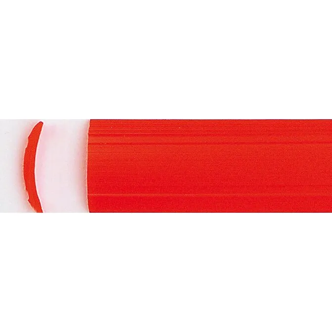 Roter Leistenfüller von Eriba mit 12 mm Breite, als gerolltes Kunststoffprofil in Detailansicht