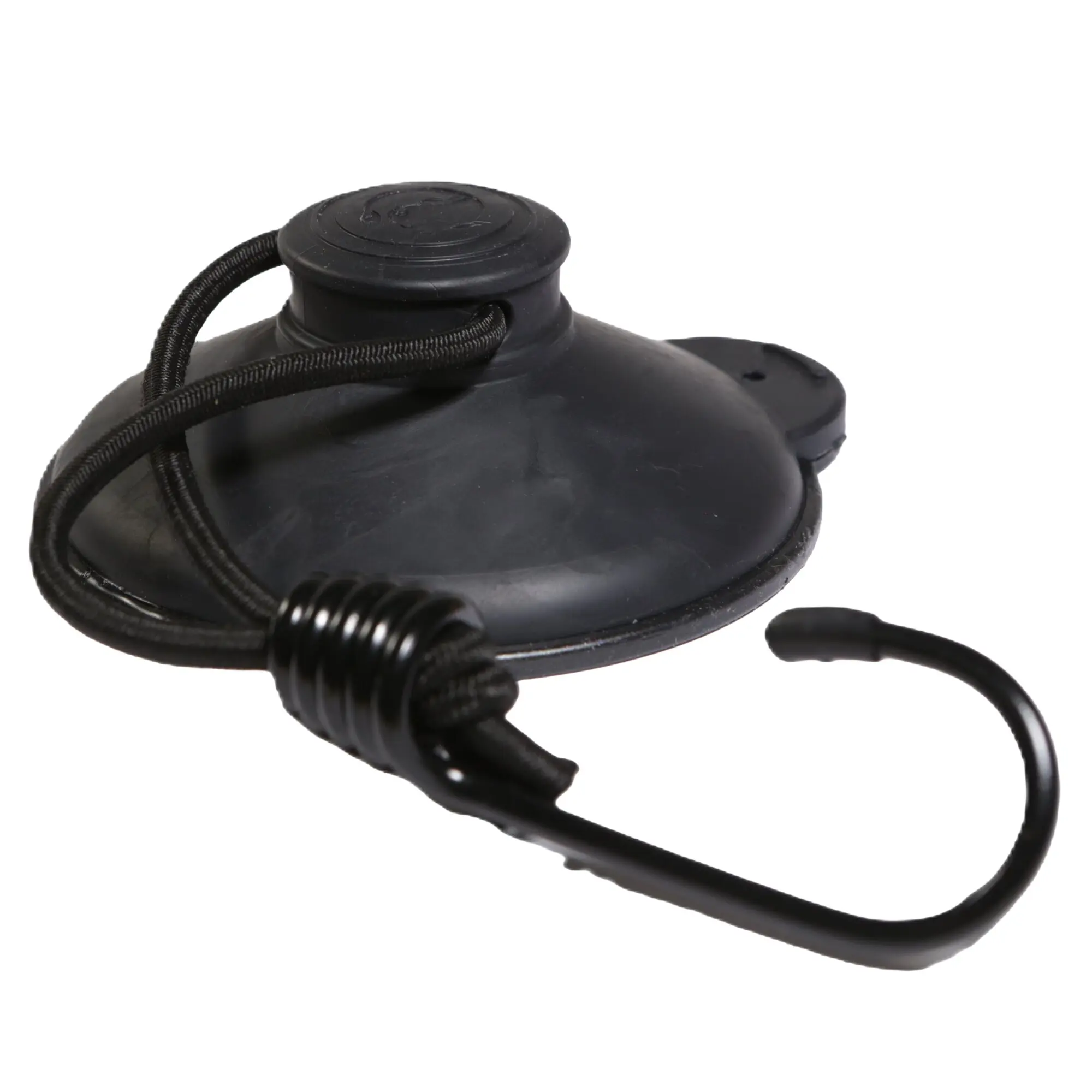 Saugnapf mit Bungee Haken schwarz
