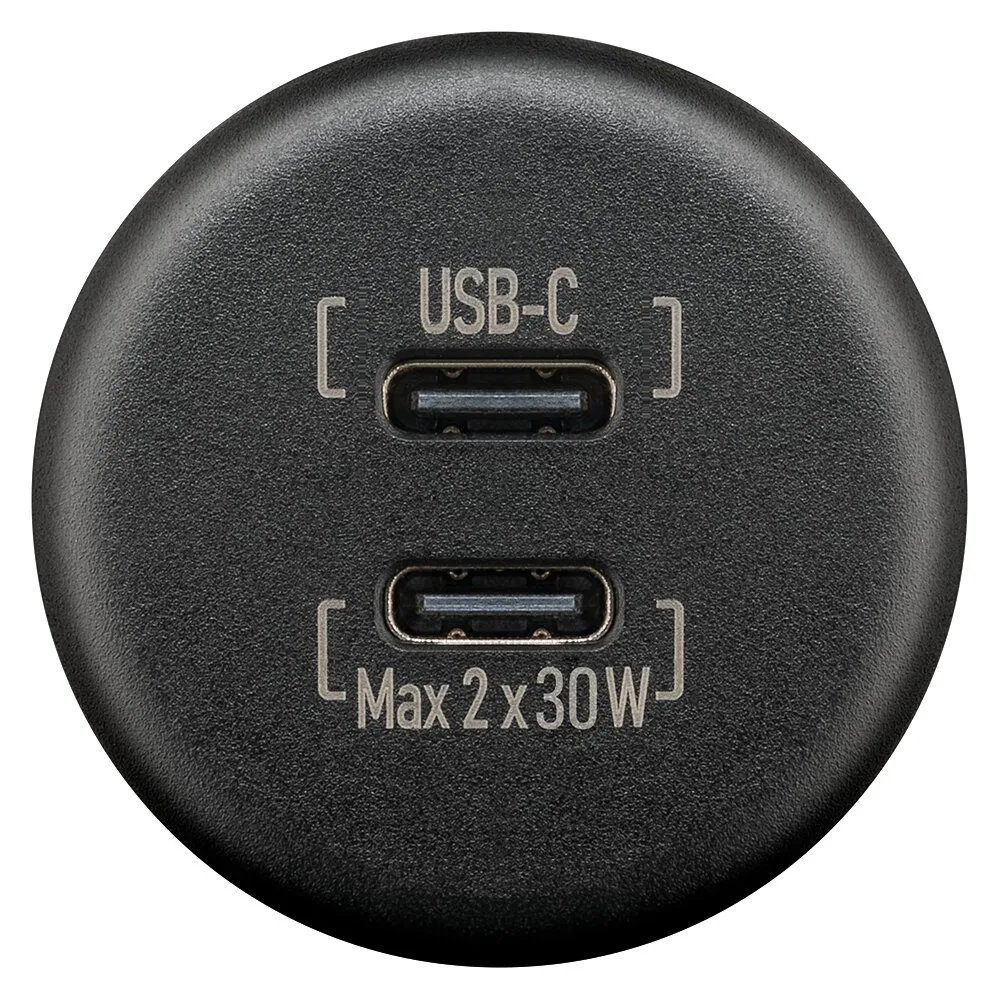 Einbauladegerät Dual USB-C 2 x 30 W, schwarz