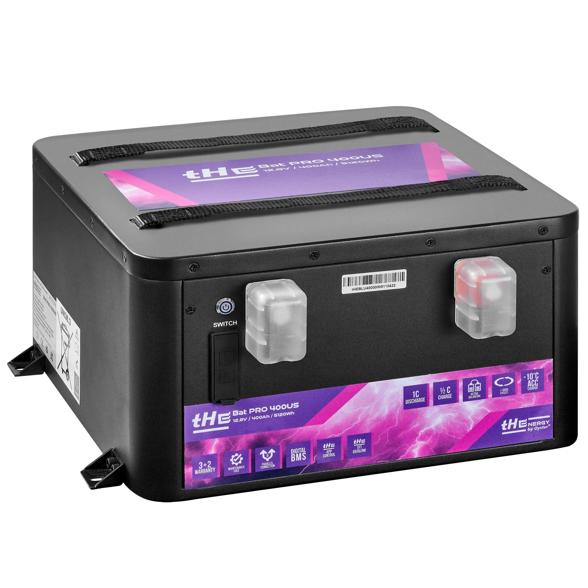 Lithium Batterie Premium LiFePO₄ tHE BatPro 400 US, 12,8 V, 400 Ah