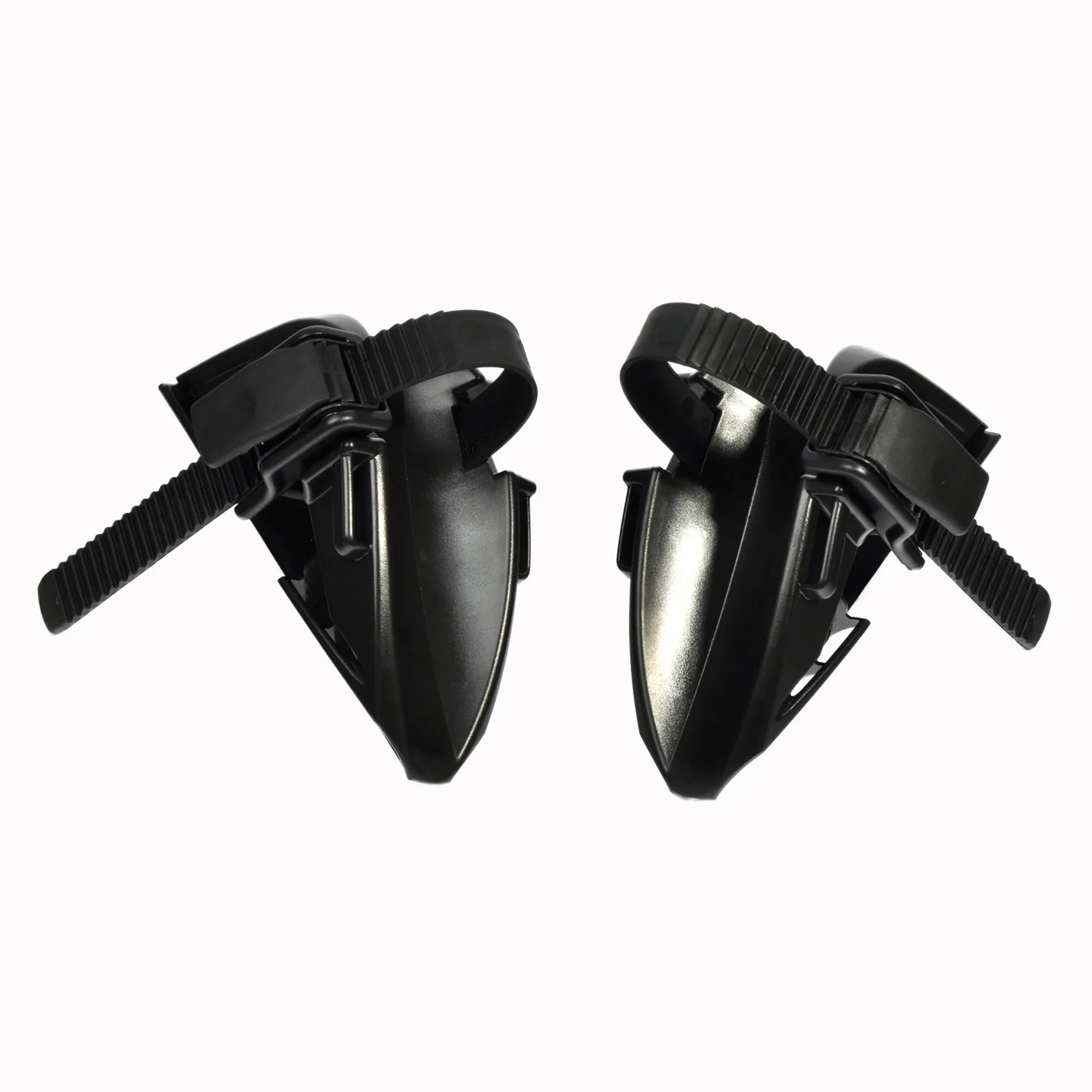 Schwarzes Paar Quick-Blocker-Einsätze für Thule Excellent, Elite G2 und Lift V16 mit verstellbaren Zahnrippenriemen