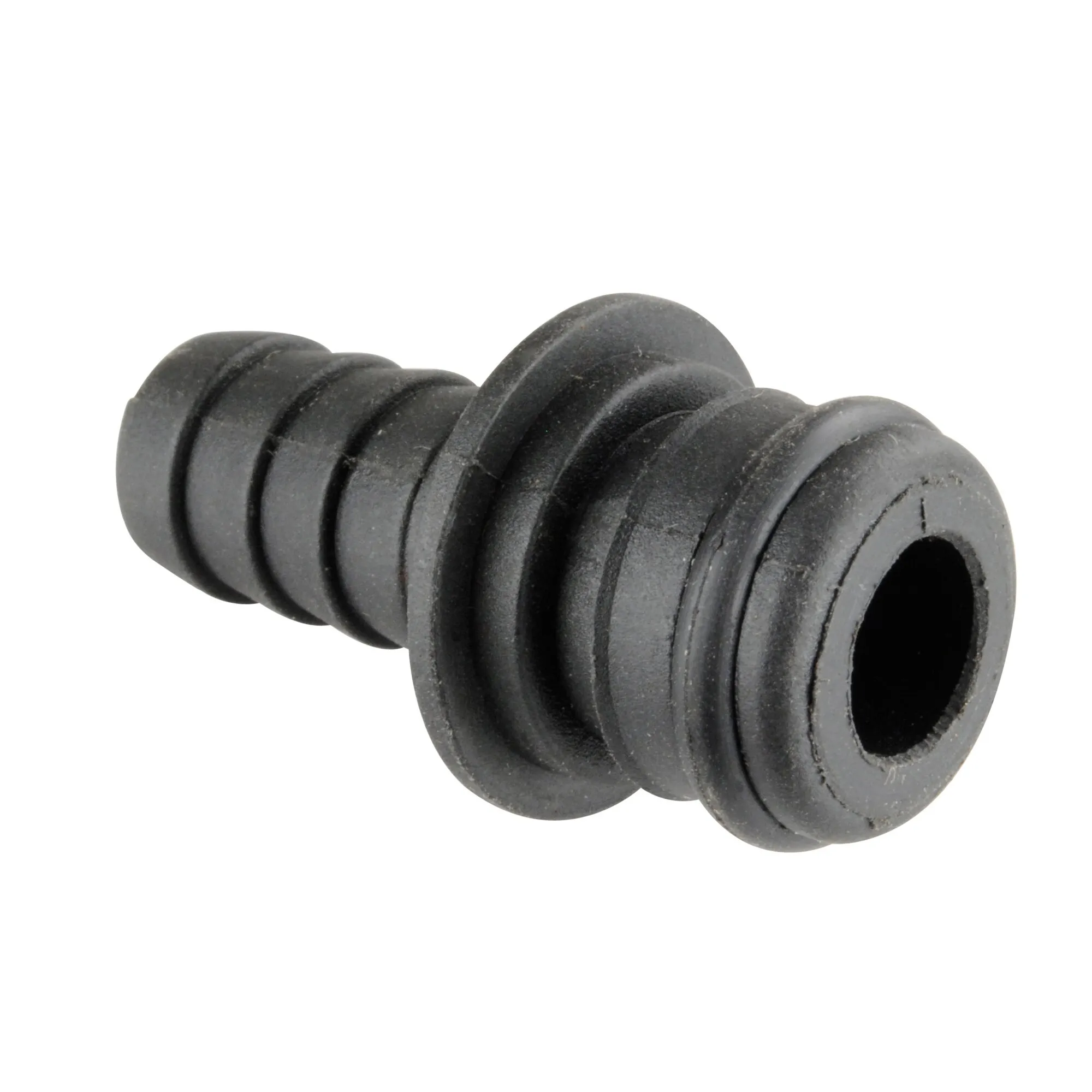 Gerippter schwarzer Quick Adapter SMARTSERIE™ mit zylindrischer Form und sichtbarer runder Öffnung, Durchmesser 12 mm