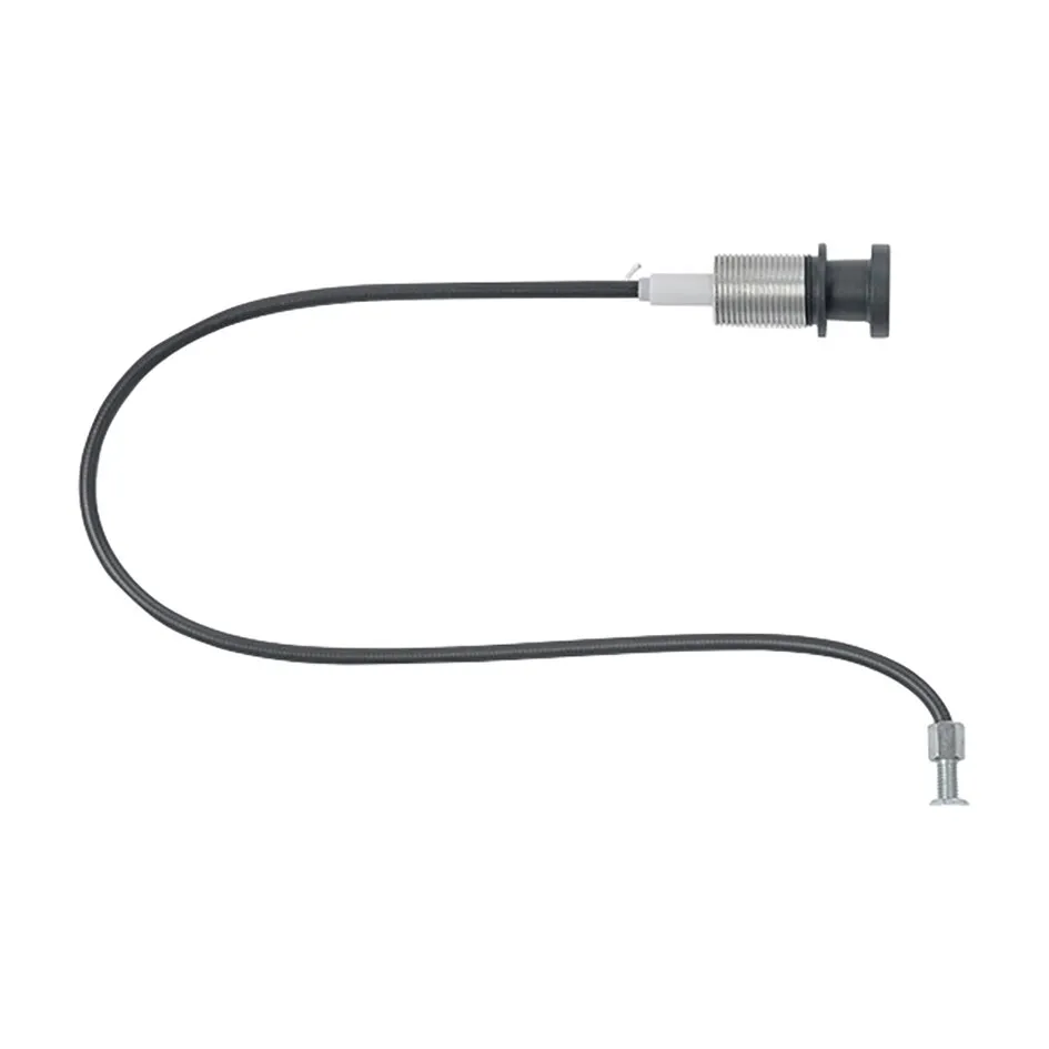 Wandhalter Sky 10N mit 68 cm langem schwarzem Arm und sichtbarem Bowdenzug mit Gewindeanschlüssen