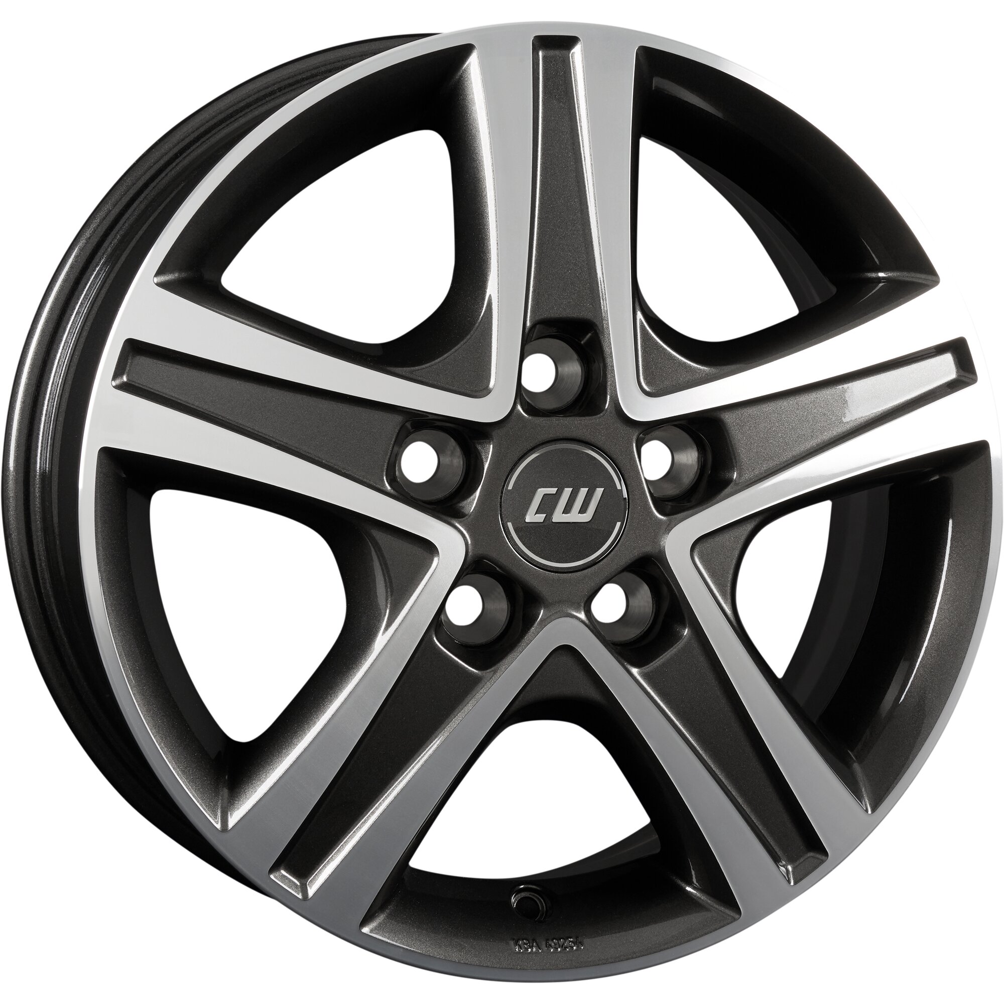 Aluminium Wheel Rim CWD for Fiat Ducato, 1350 kg, mistral anthracite polished glossy, 6 x 16"