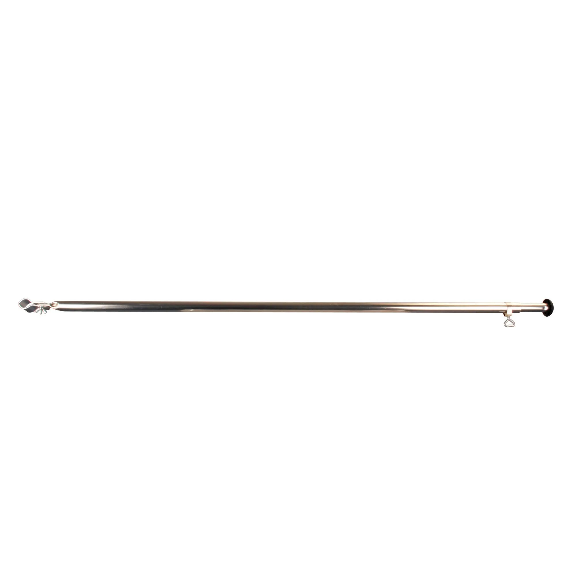 Orkanstütze aus Metall mit Gelenkfuß, 260 cm lang und 22 mm Durchmesser, mit Befestigungsösen an beiden Enden