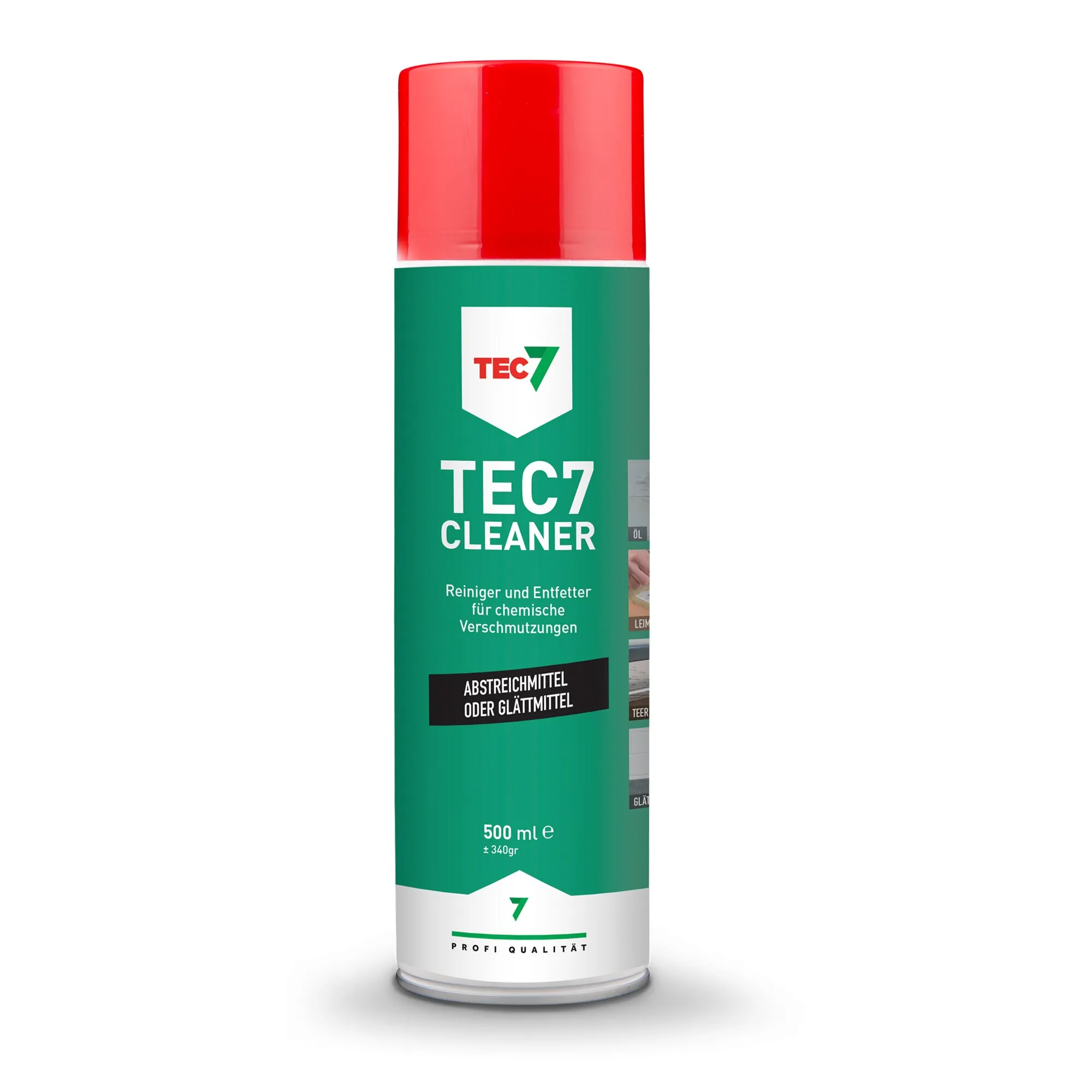 TEC7 Cleaner, grüner 500-ml-Reiniger und Entfetter in einer Sprühdose mit roter Kappe für chemische Verschmutzungen