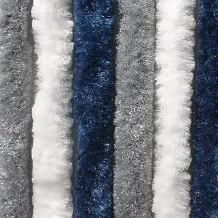 Flauschvorhang 100 cm breit, dunkelblau | weiß | grau