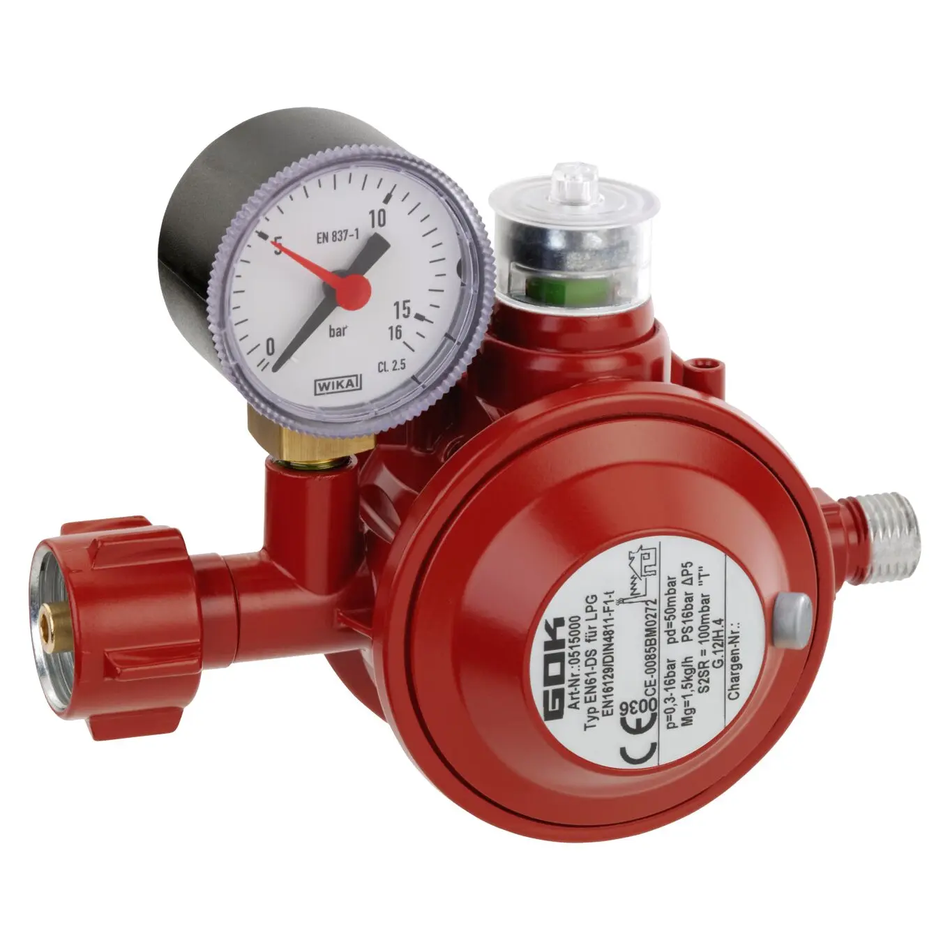 Gasregler 1,5 kg/h KLF x G1/4LH-KN TAE UEDS Man.