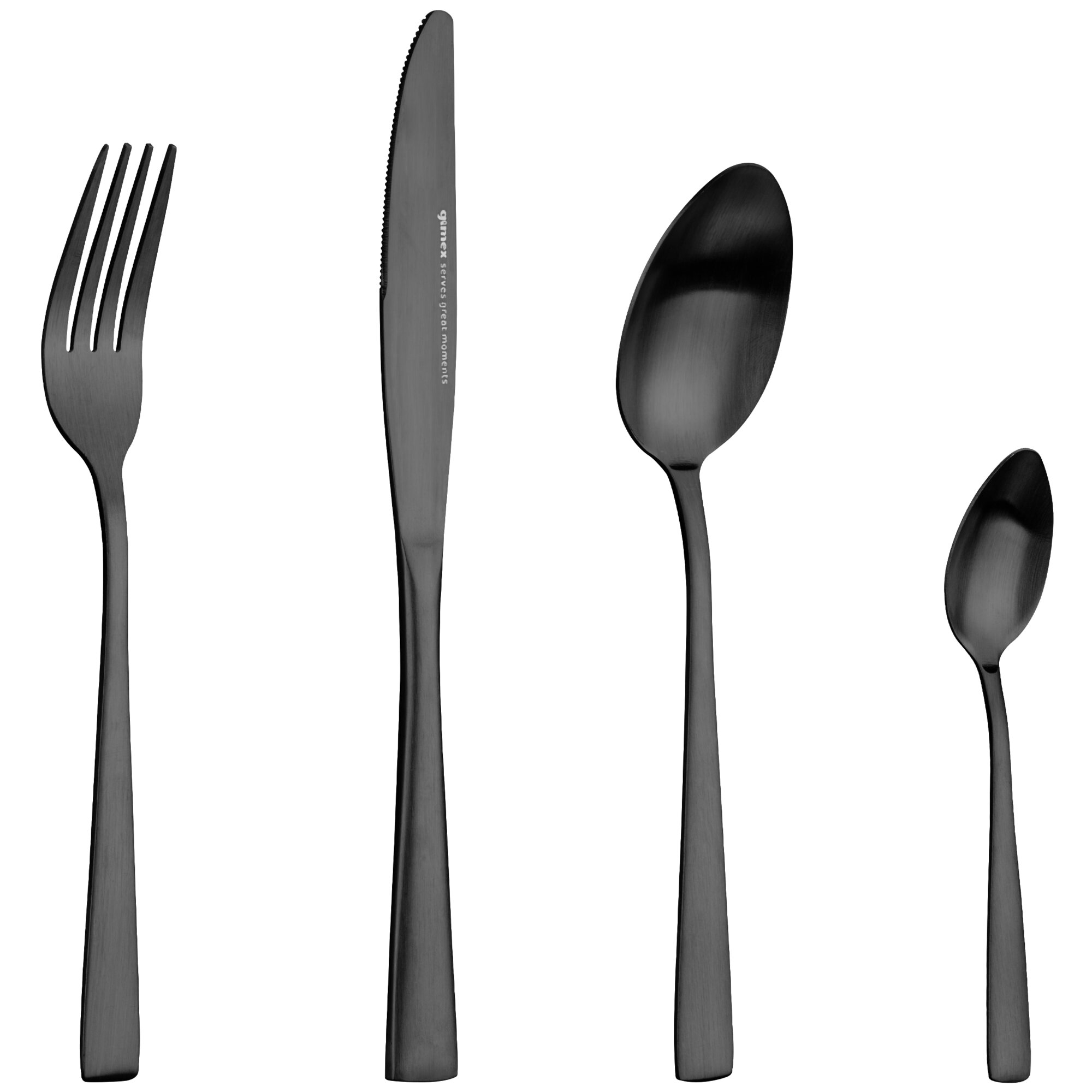 Cutlery Set Stainless Steel, black