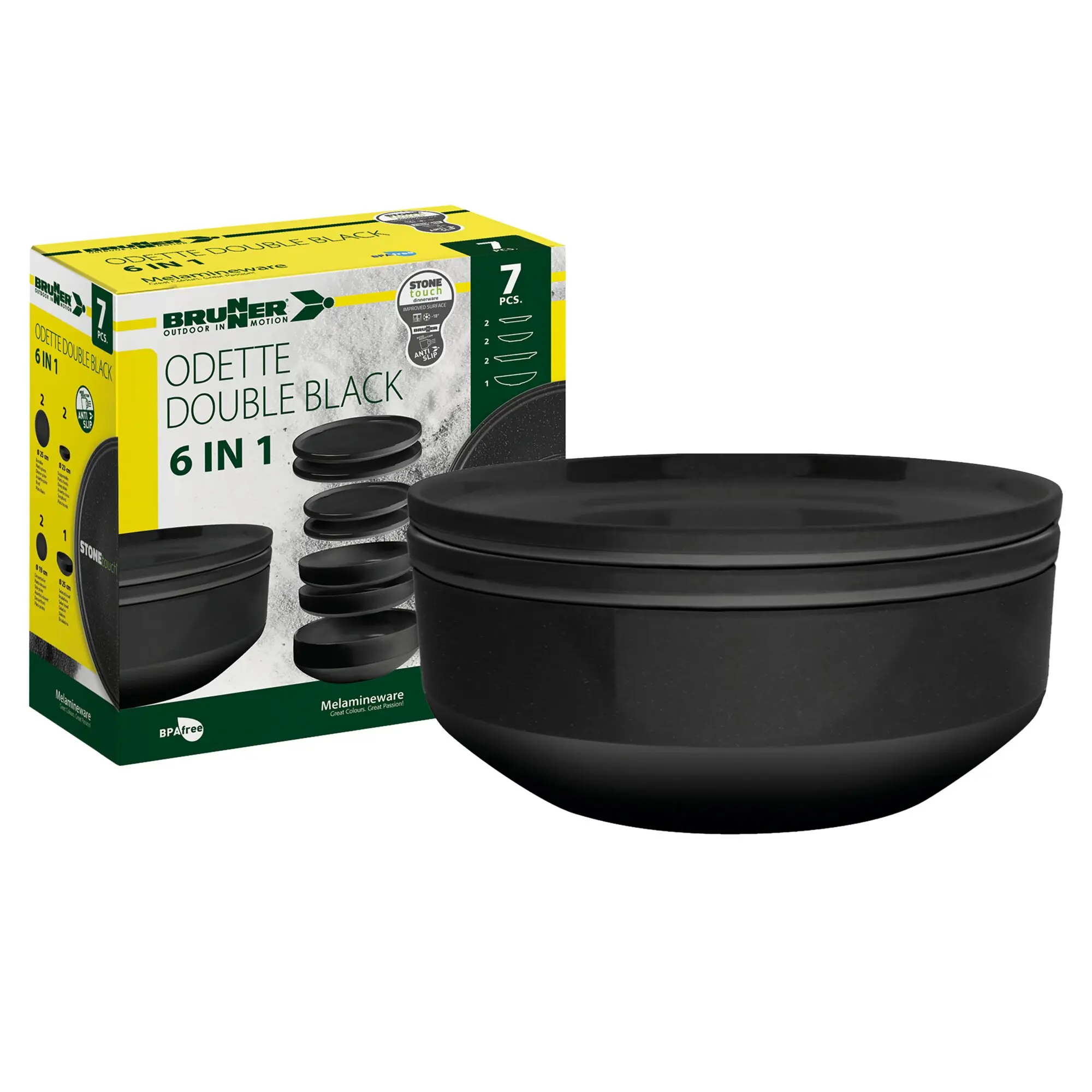 Geschirrset 6-in-1 Odette, schwarz