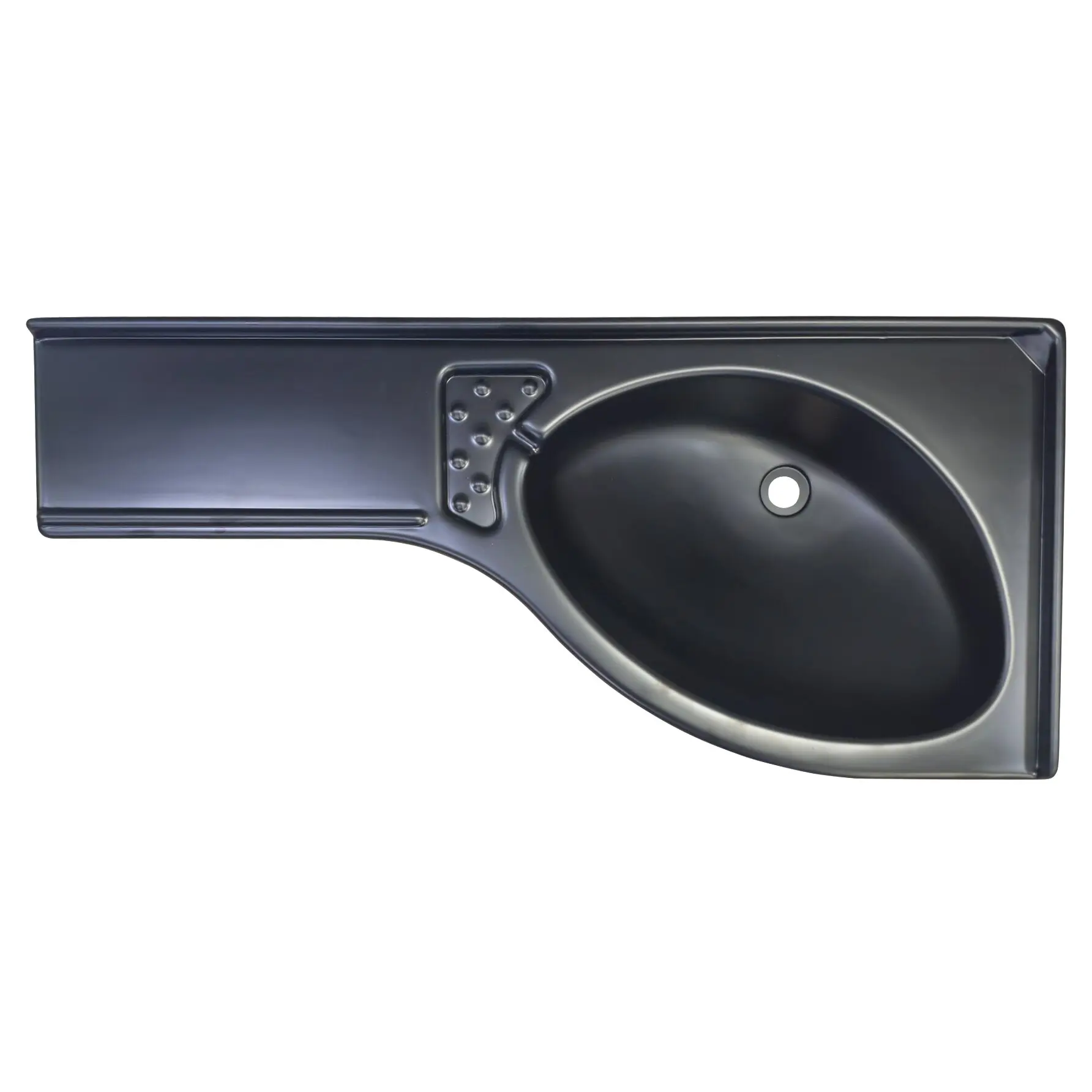 Eckwaschbecken, Ablage links schwarz