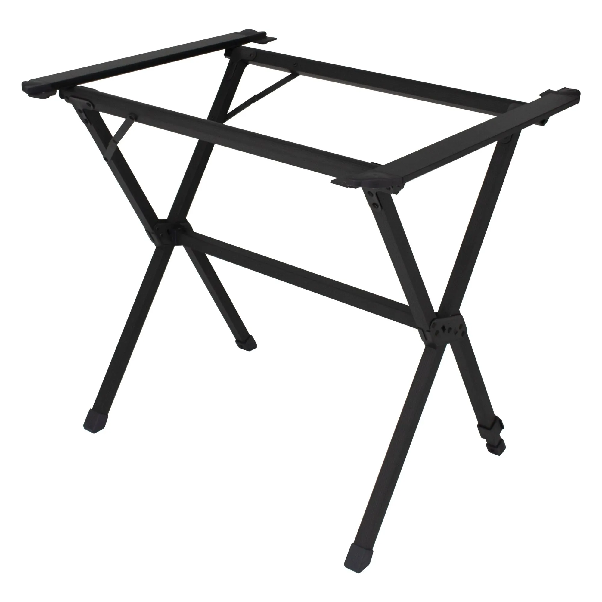 Schwarzes Gestell des Bambus-Rolltischs Chambery mit klappbaren Beinen und Querstreben, ohne Tischplatte, 80 cm