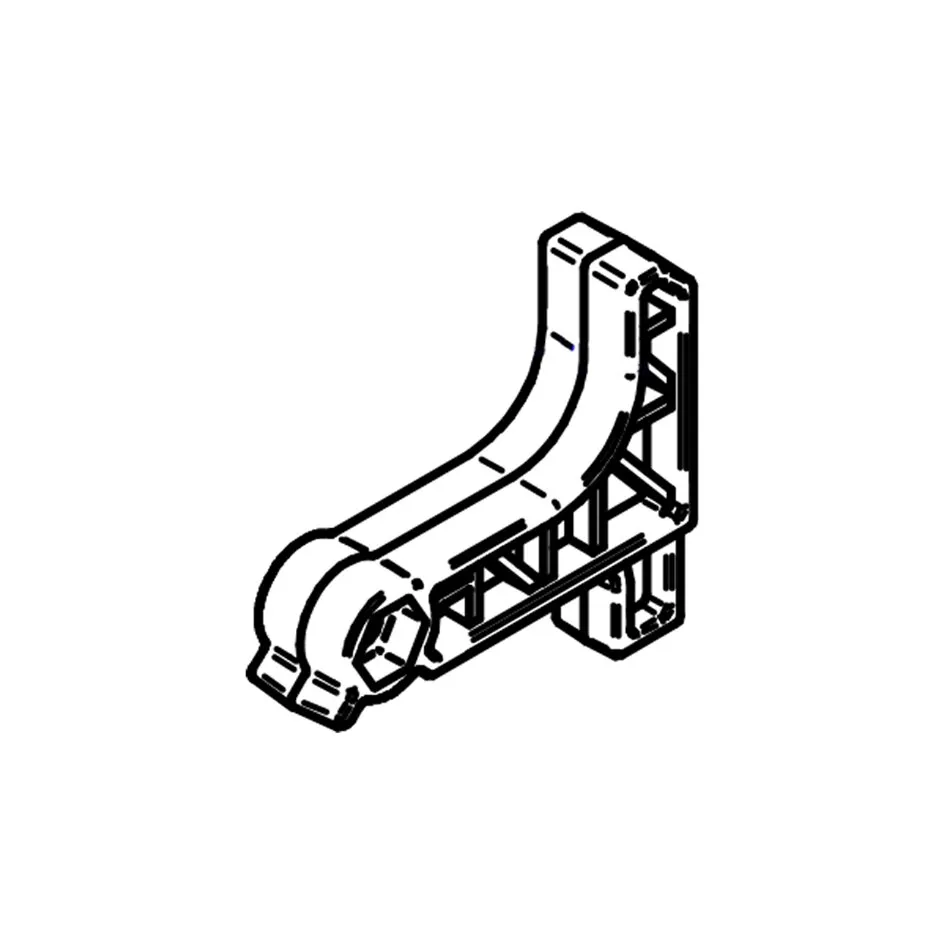 Schwarz-weiße technische Darstellung des Trittbrett-Stoppers Thule Slide-Out Step V12/V16 in perspektivischer Ansicht