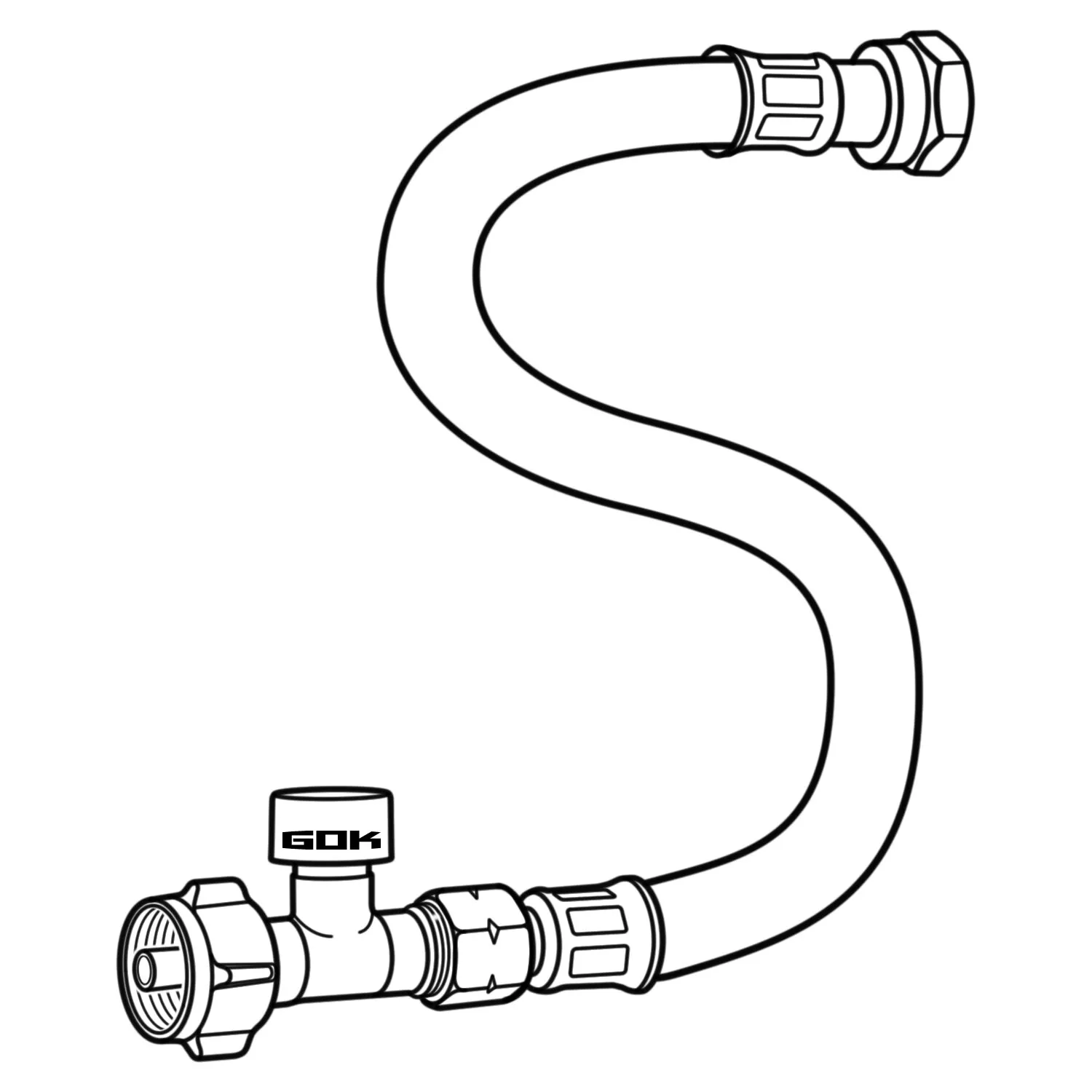 Hochdruck-Schlauchleitung Caramatic ConnectDrive X.7 Shell, 750 mm, mit gebogenem Schlauch, GOK-Anschluss und Schraubfittings