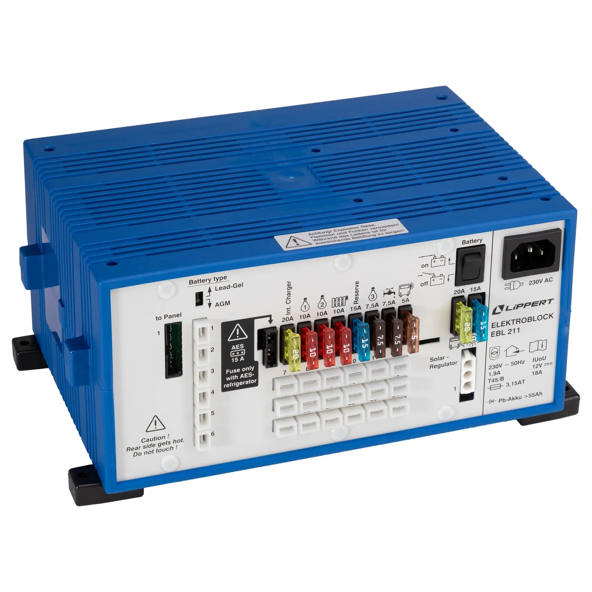 Elektroblock mit Kontrolltafel