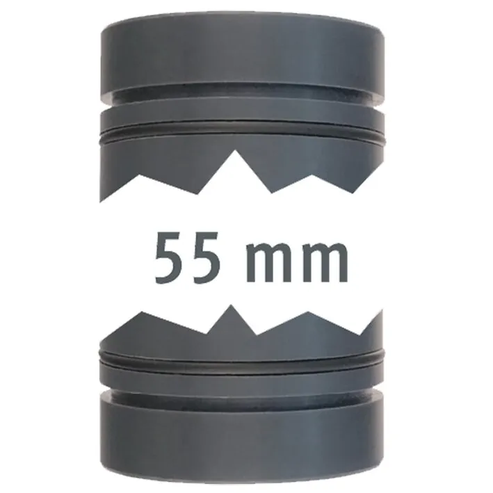 Schwarzes Rohrstecksystem LILIE GrauGELB® mit gezahnten Verbindungsflächen und 55 mm Länge in Einzelansicht